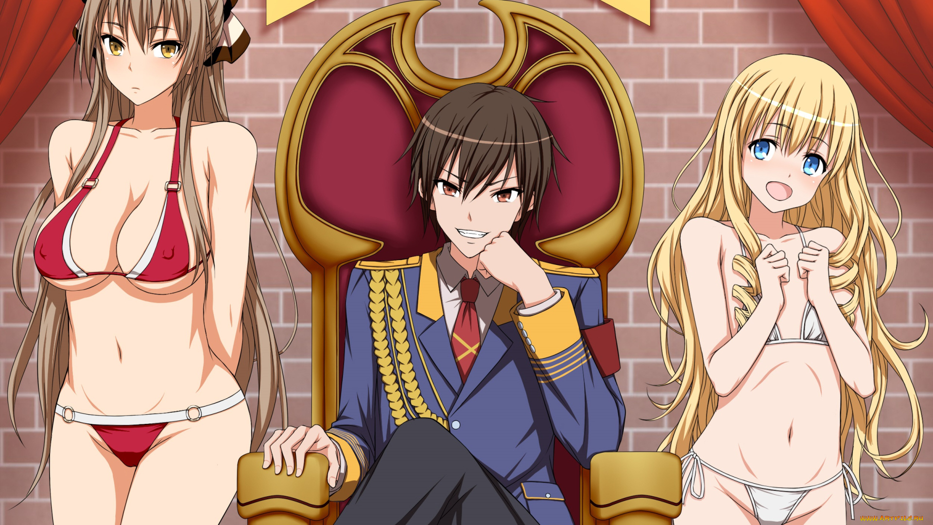 аниме, amagi, brilliant, park, девушки, парень