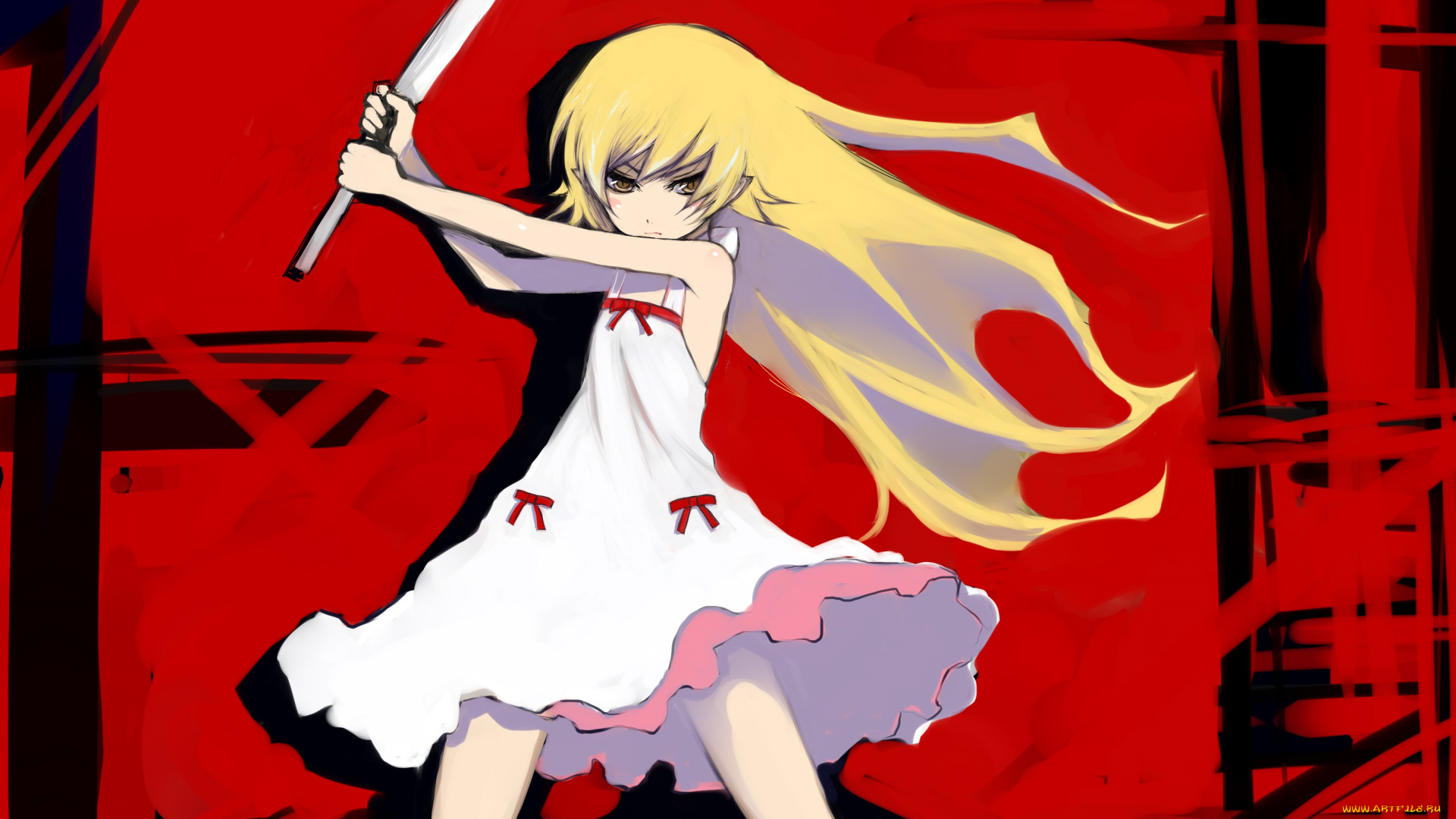 аниме, bakemonogatari, девочка