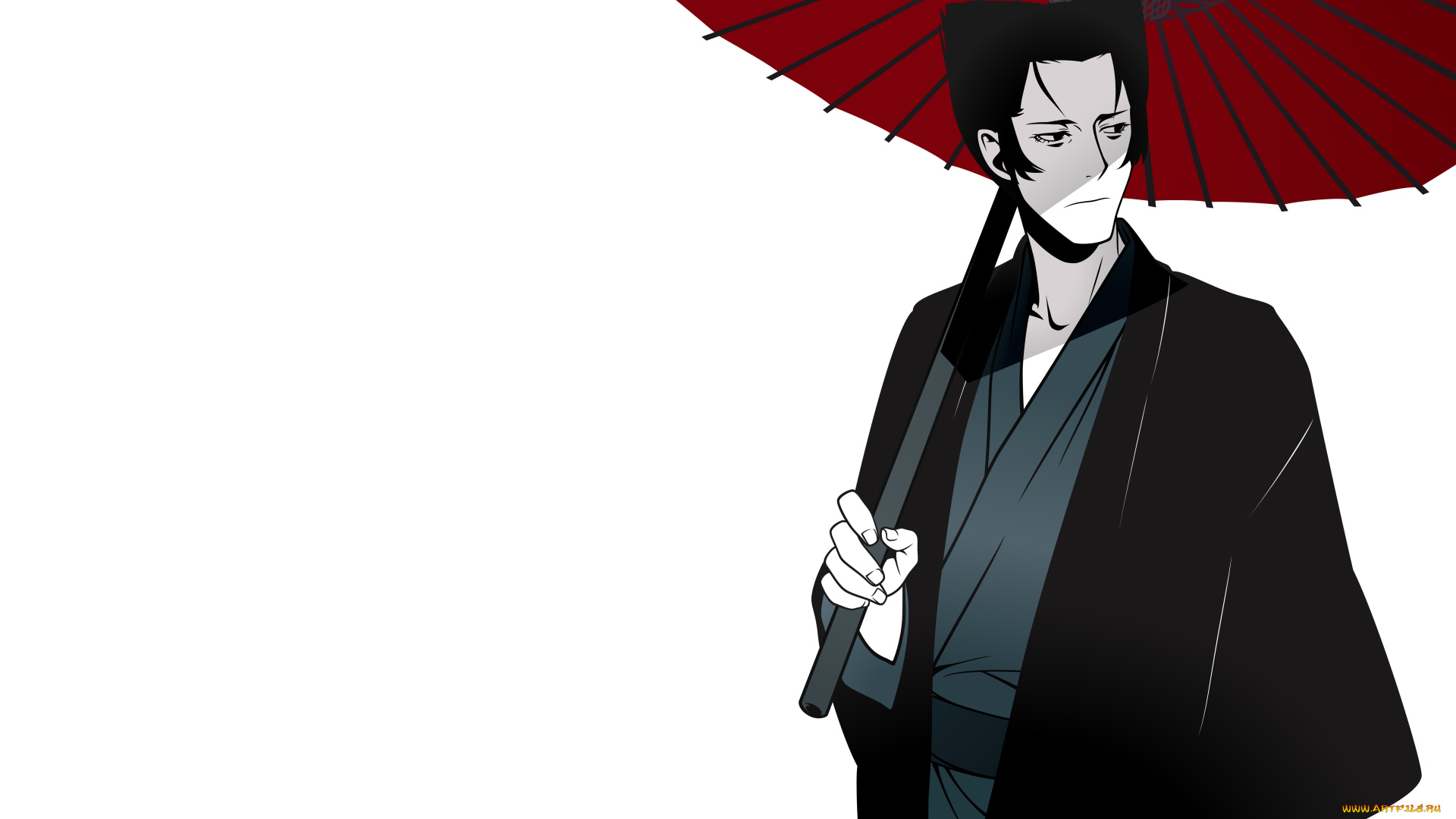 аниме, bakemonogatari, парень, взгляд, фон