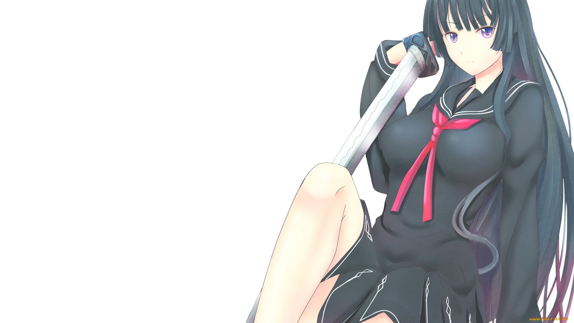 аниме, black, bullet, девушка