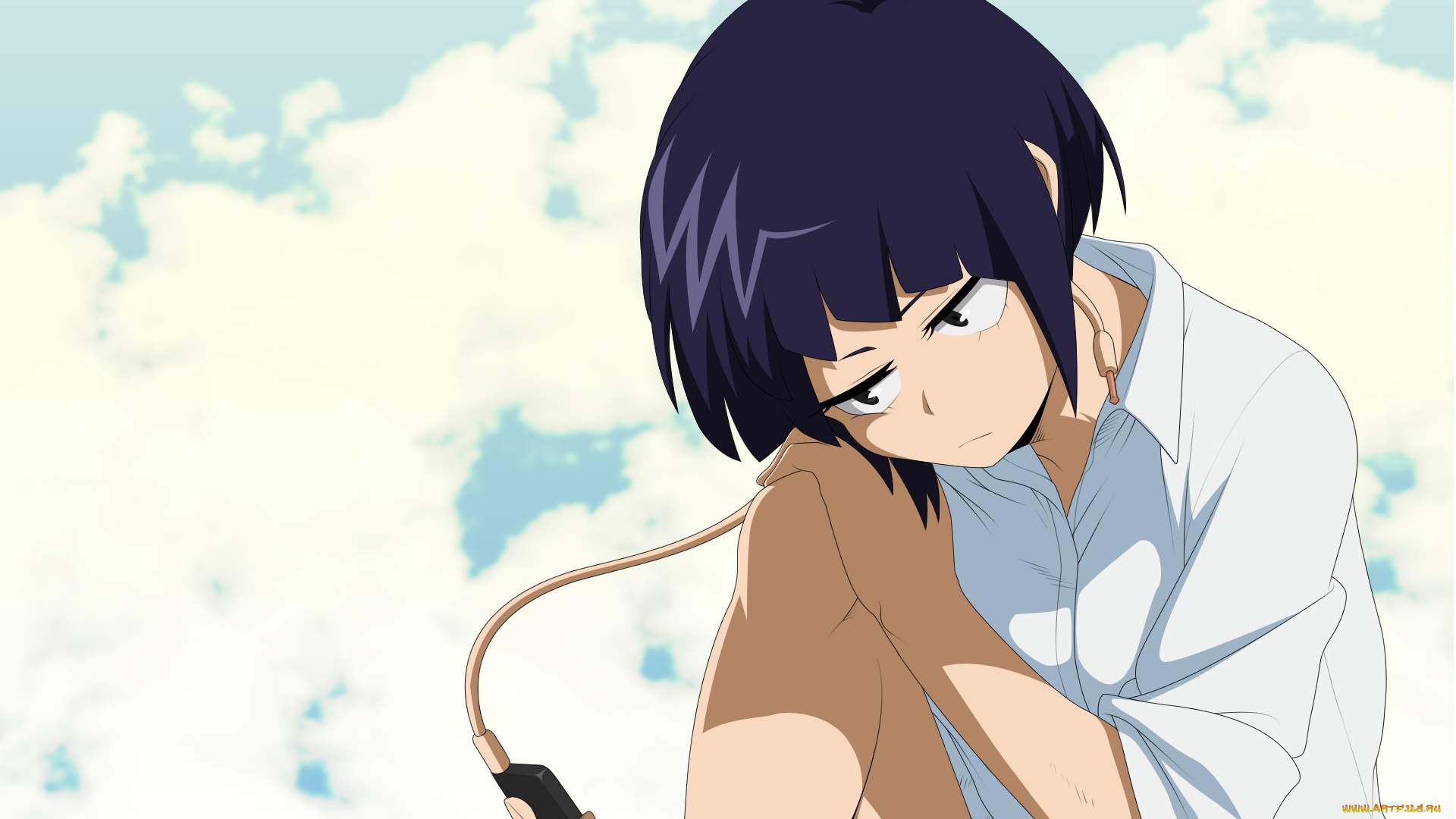 аниме, boku, no, hero, academia, фон, взгляд, девушка