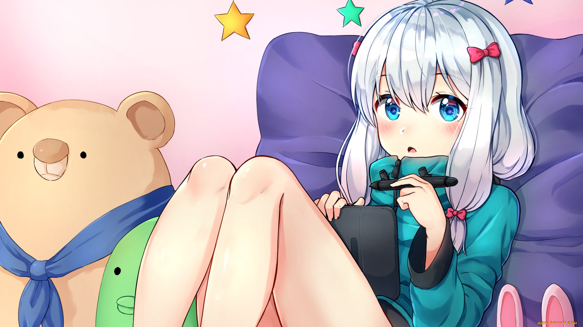 аниме, eromanga-sensei, девушка, фон, взгляд