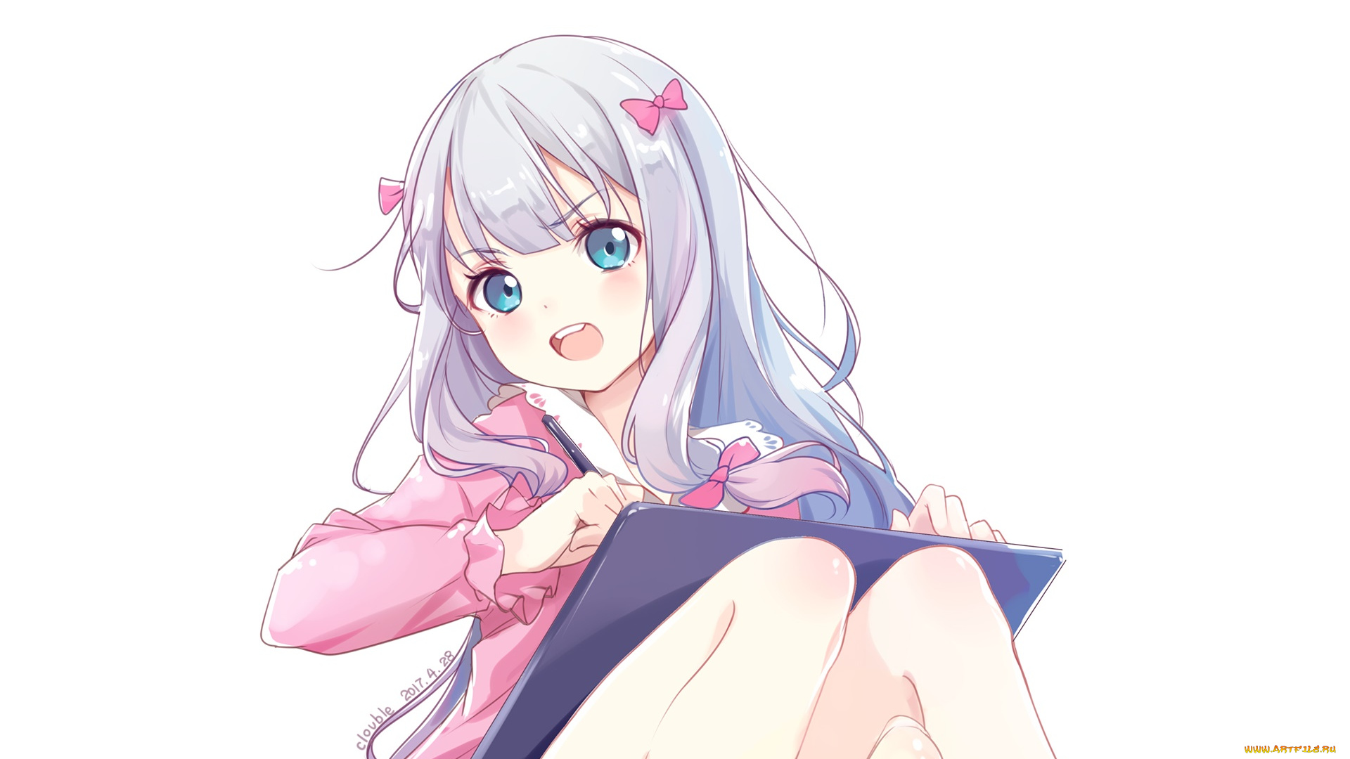 аниме, eromanga-sensei, фон, взгляд, девушка