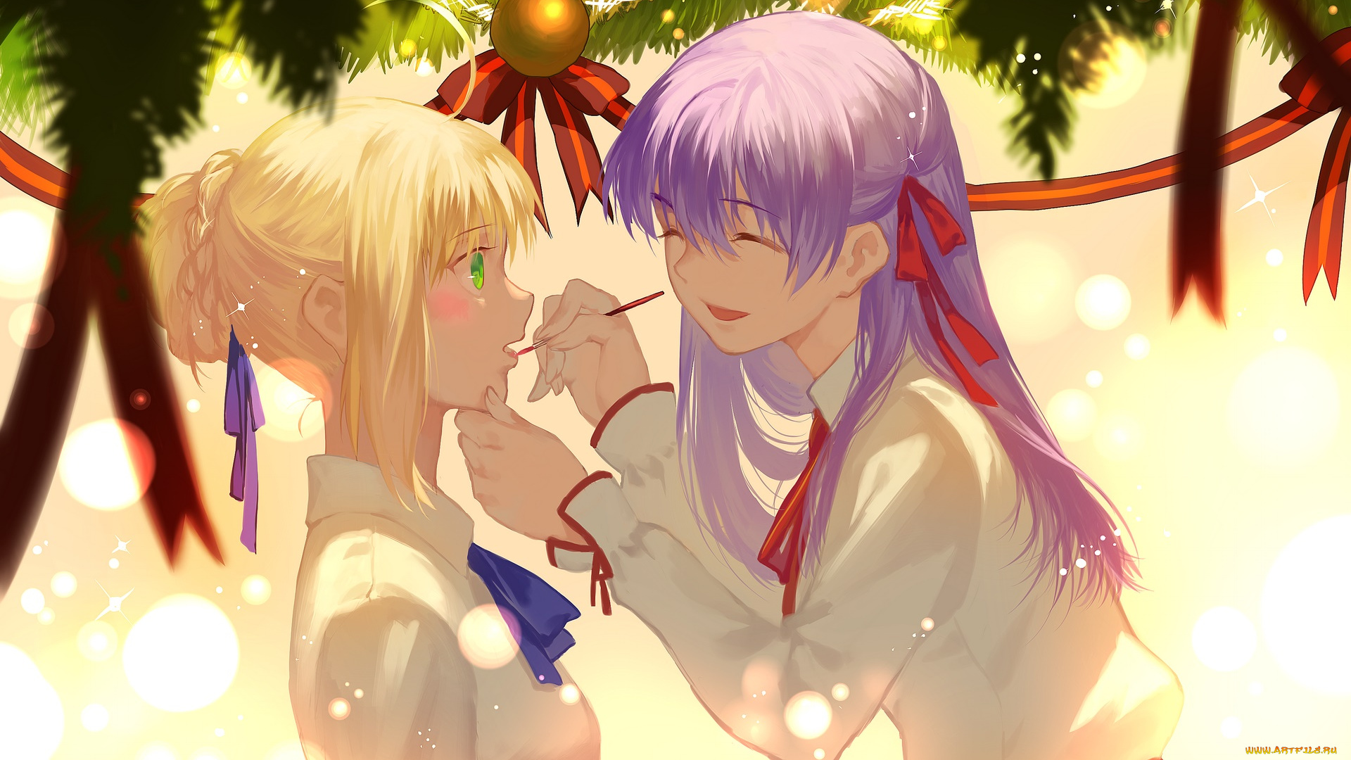 аниме, fate, stay, night, фон, взгляд, девушка