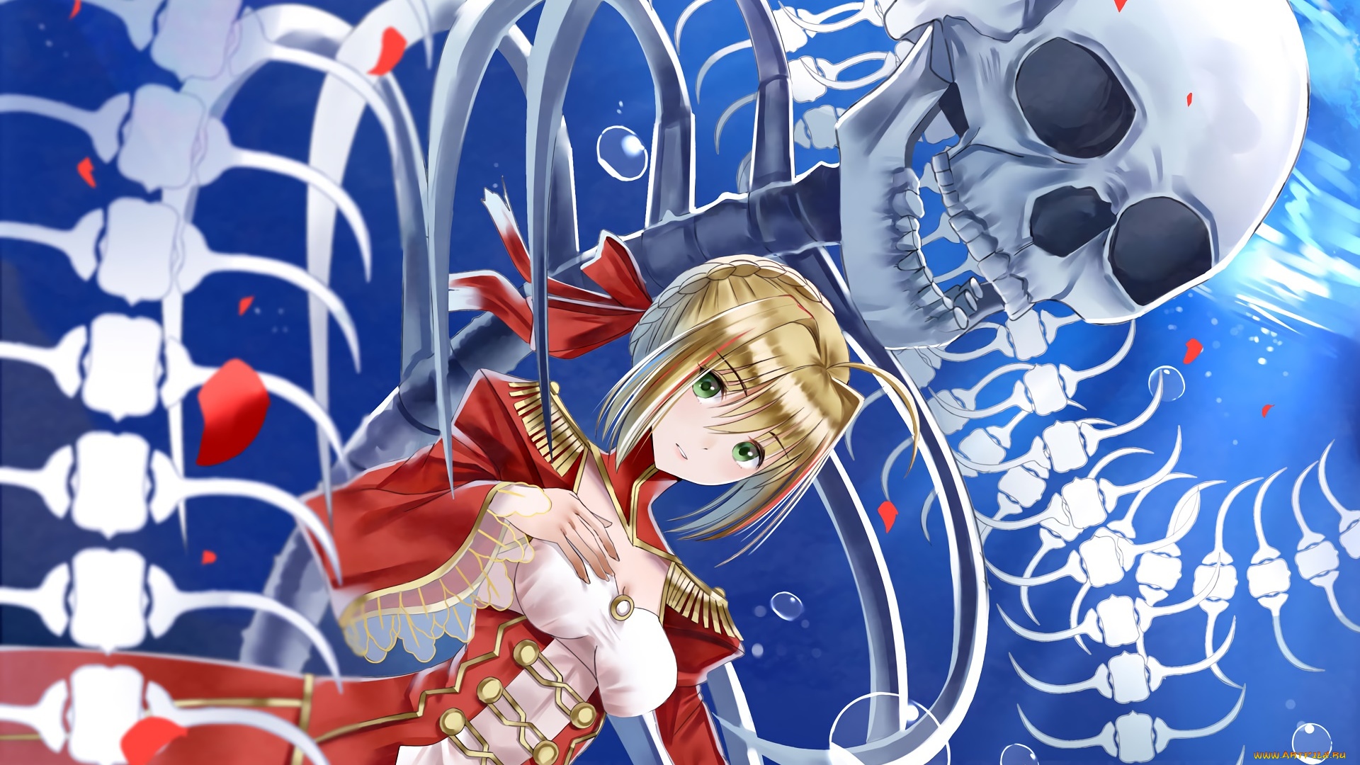 аниме, fate, stay, night, фон, взгляд, девушка