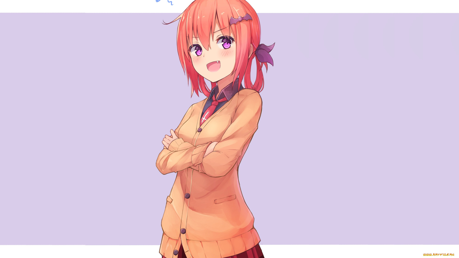 аниме, gabriel, dropout, фон, взгляд, девушка