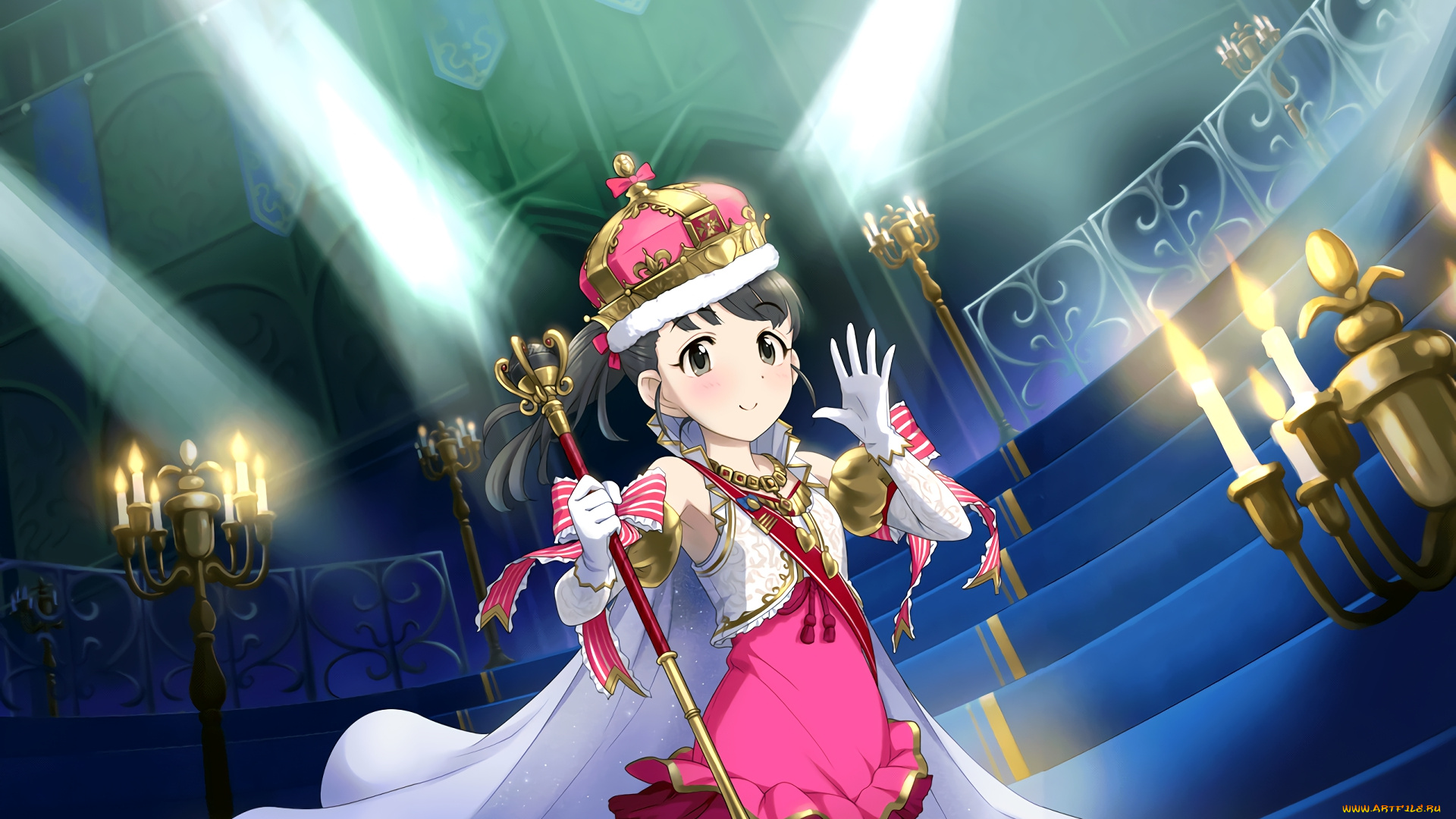 аниме, idolm@ster, фон, взгляд, девушка