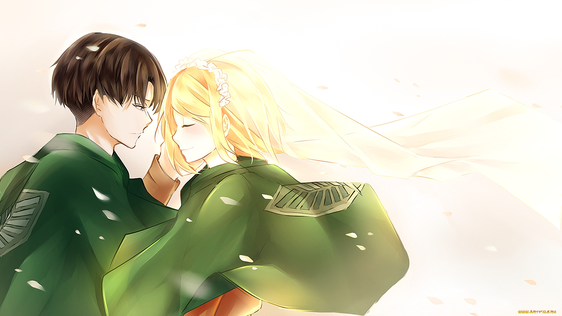 аниме, shingeki, no, kyojin, взгляд, фон, парень