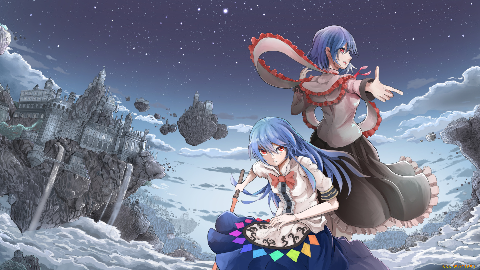 аниме, touhou, фон, взгляд, девушка