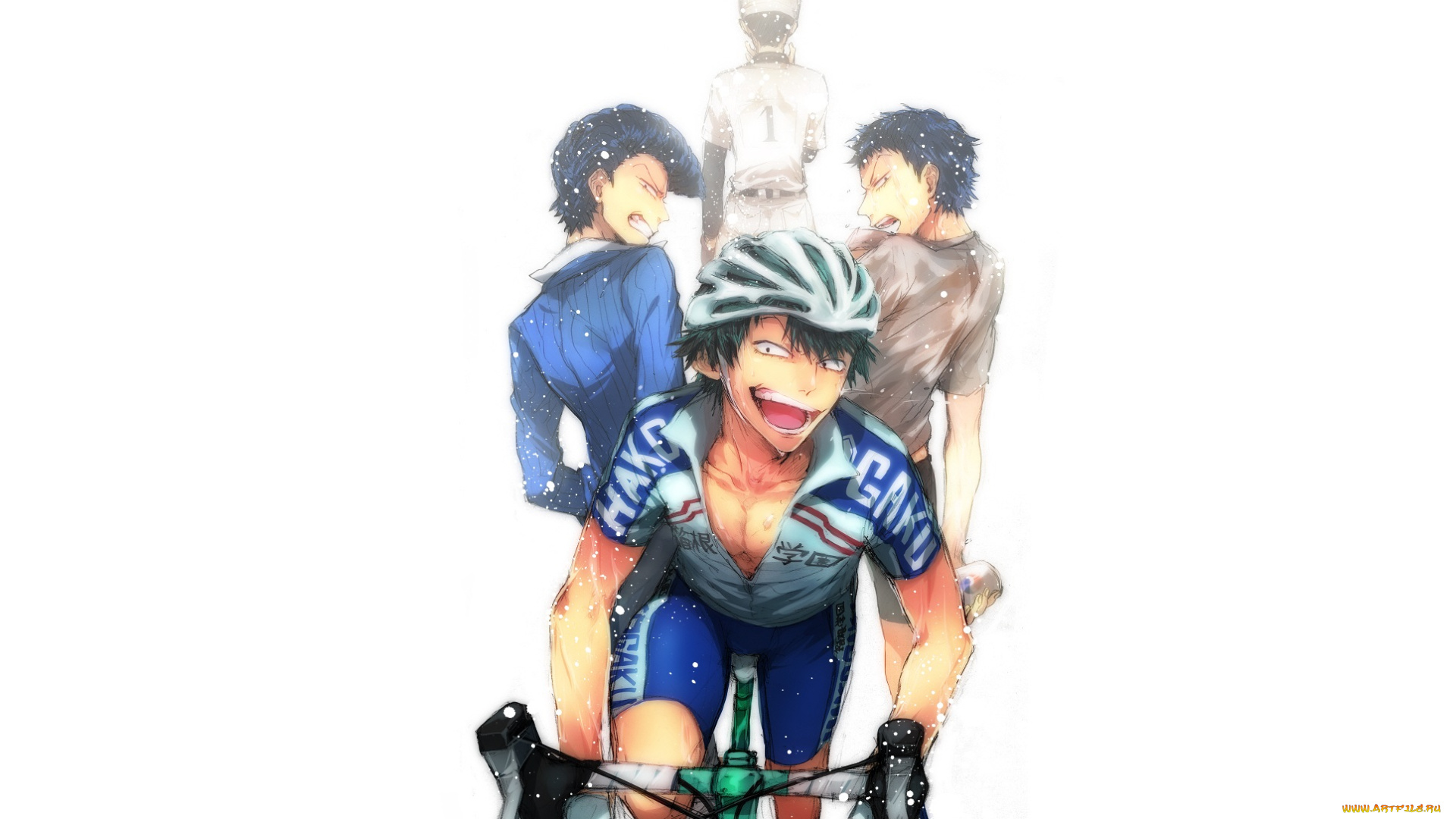 аниме, yowamushi, pedal, парни