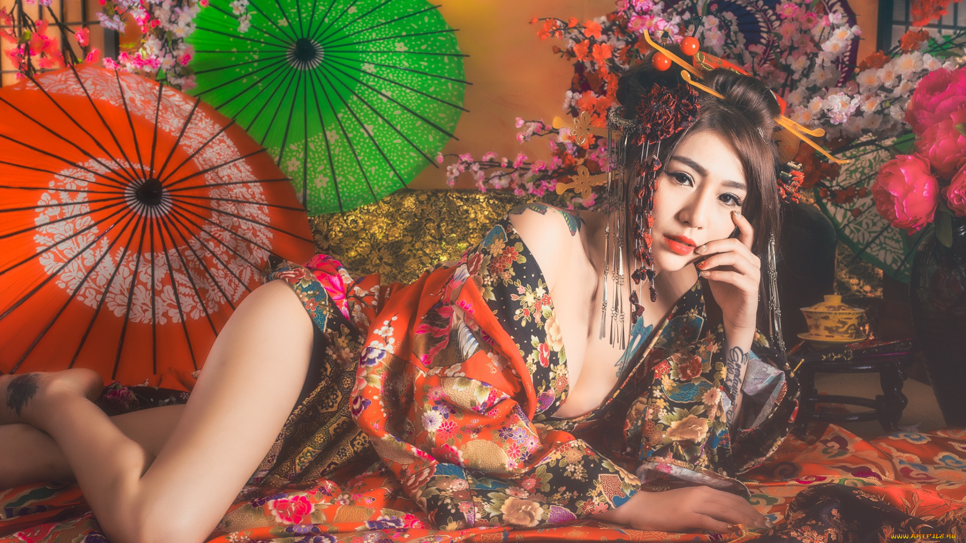 девушки, -unsort, , азиатки, азиатка, ножки, фон, стиль, лицо, взгляд