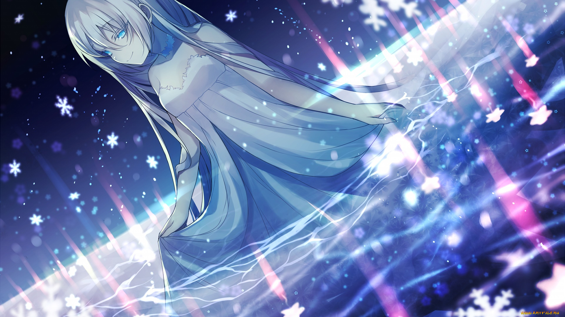 monochrome, factor, аниме, фон, взгляд, девушка