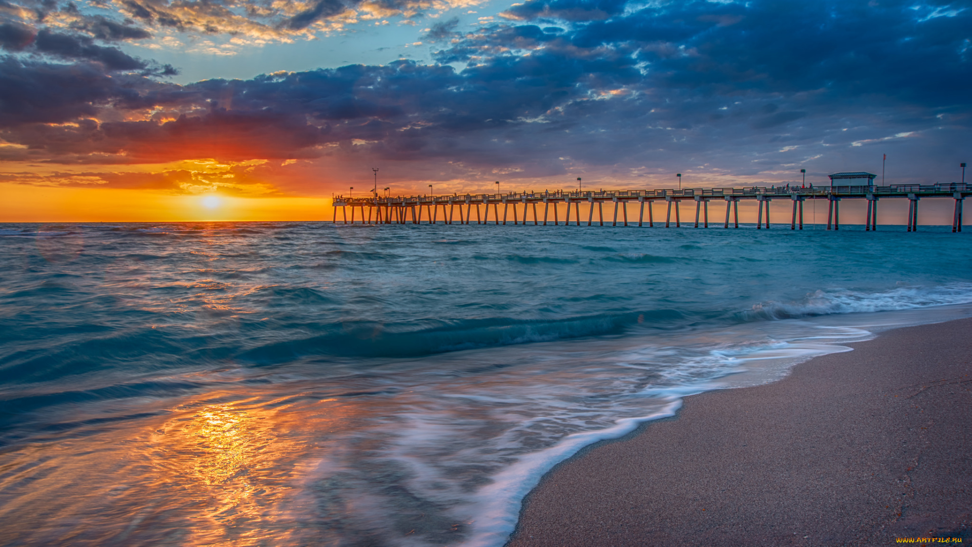 природа, побережье, рассвет