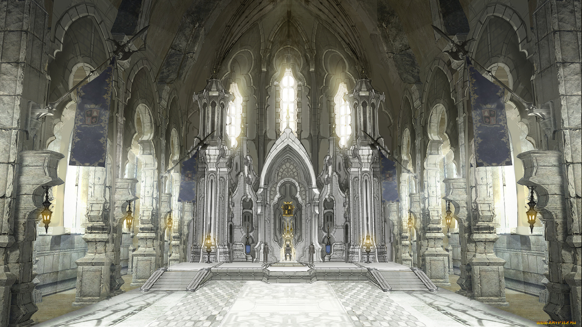 видео, игры, final, fantasy, xiv, замок