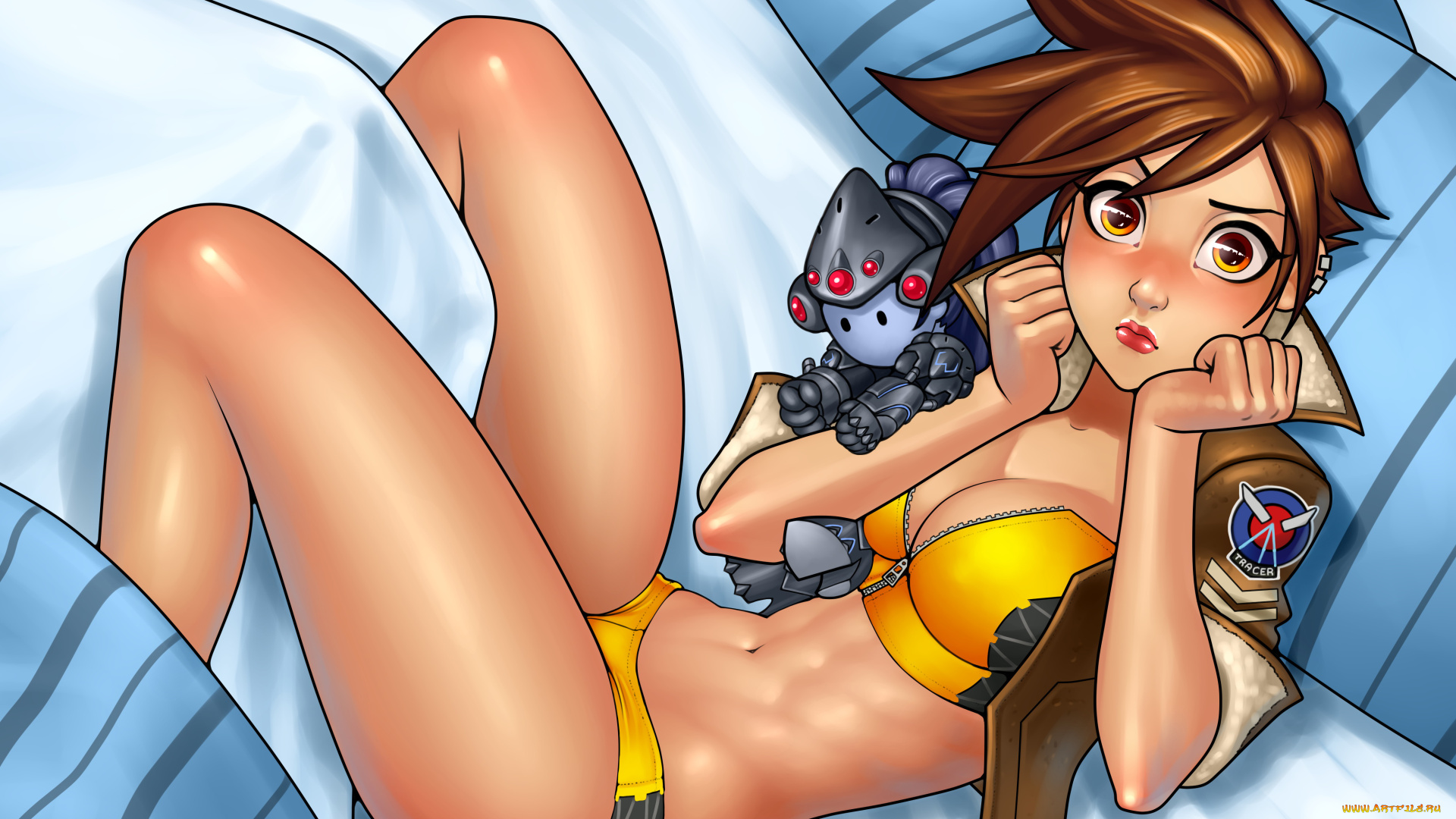 видео, игры, overwatch, взгляд, фон, девушка