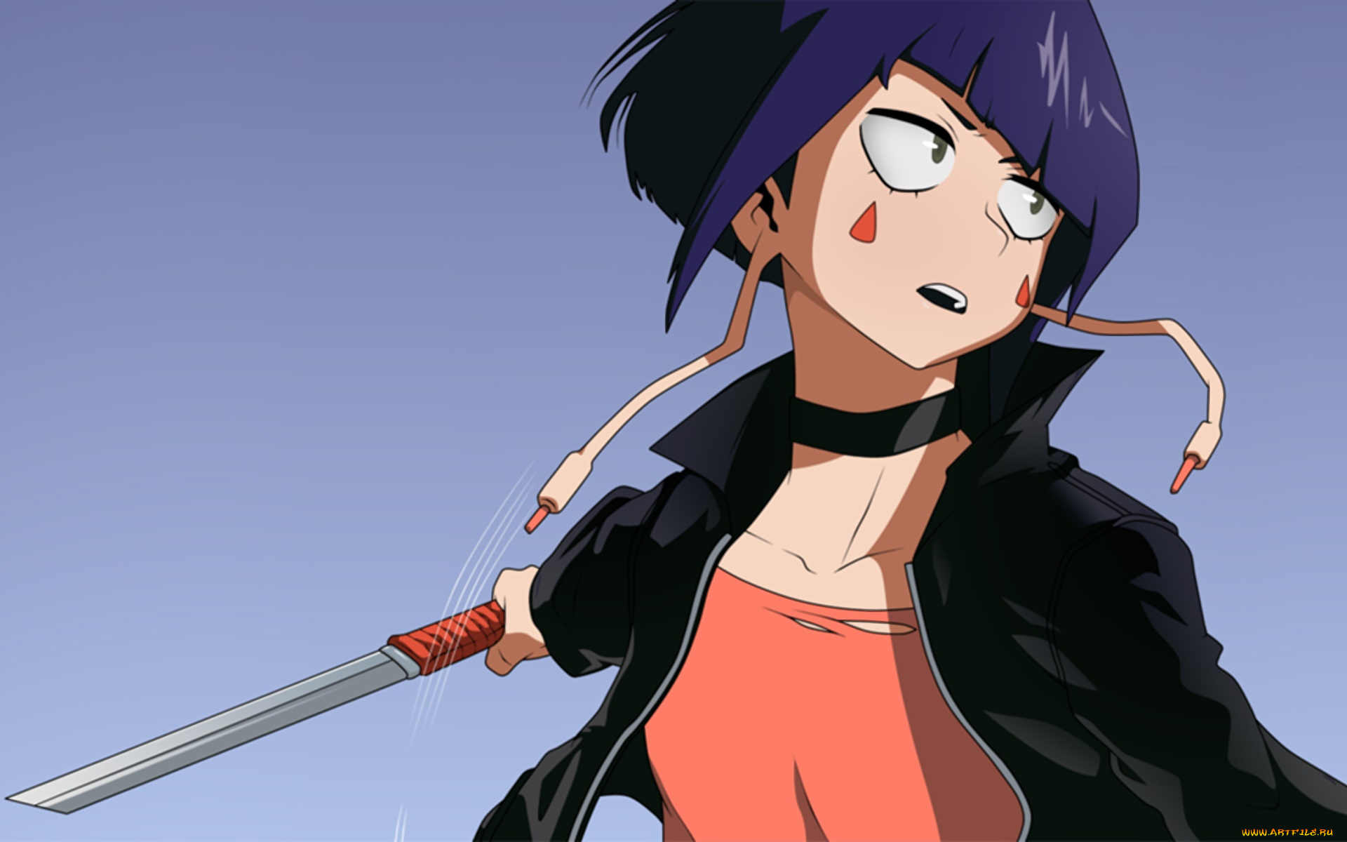 аниме, boku, no, hero, academia, девушка, фон, взгляд