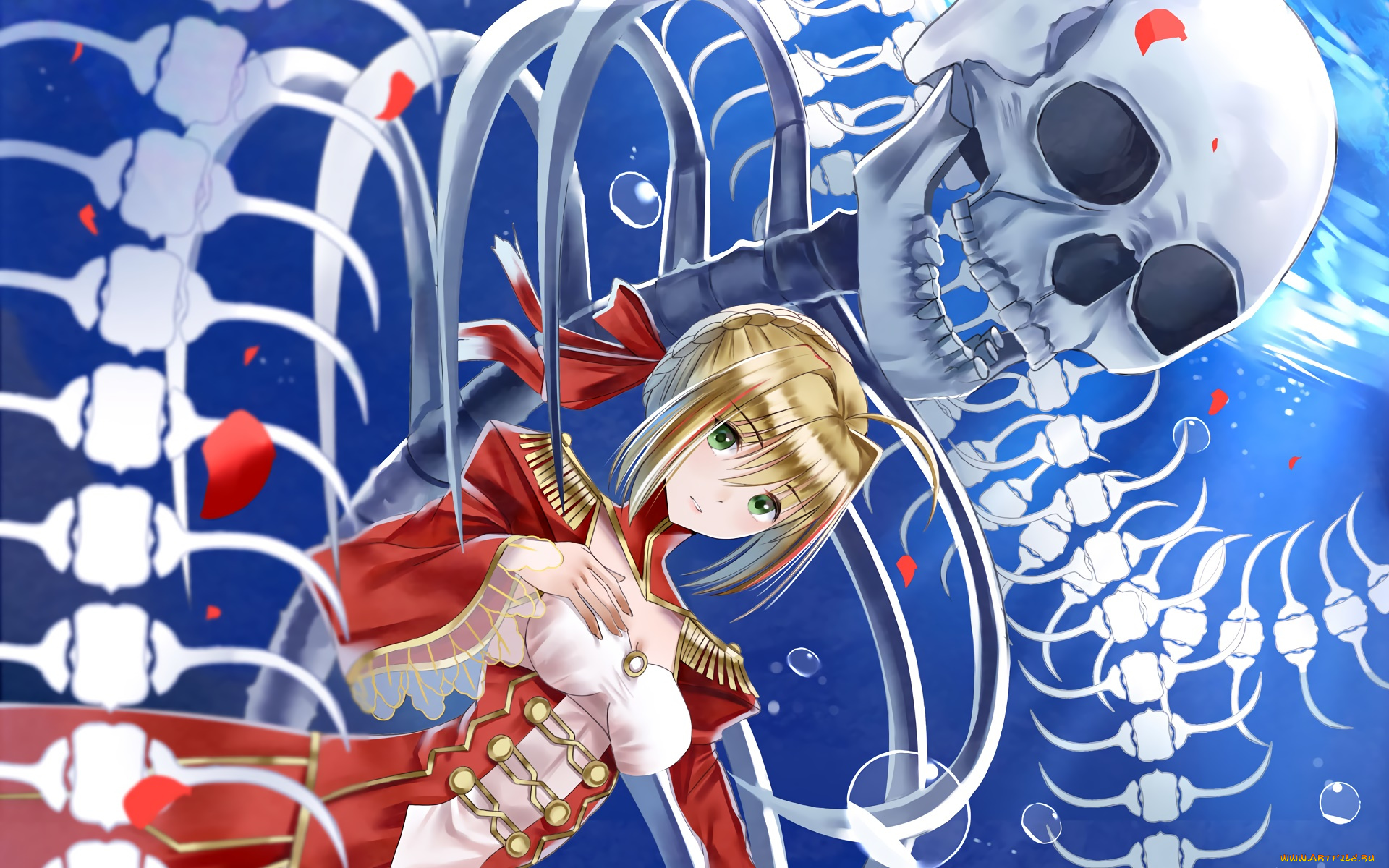 аниме, fate, stay, night, фон, взгляд, девушка