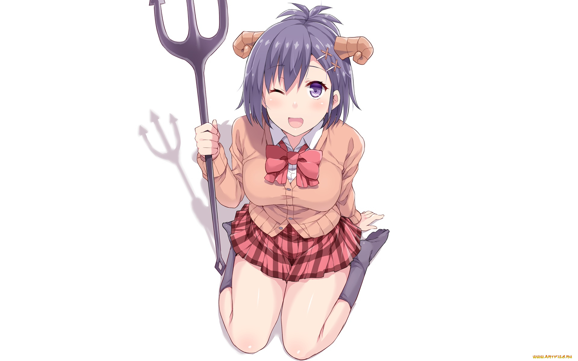 аниме, gabriel, dropout, фон, взгляд, девушка