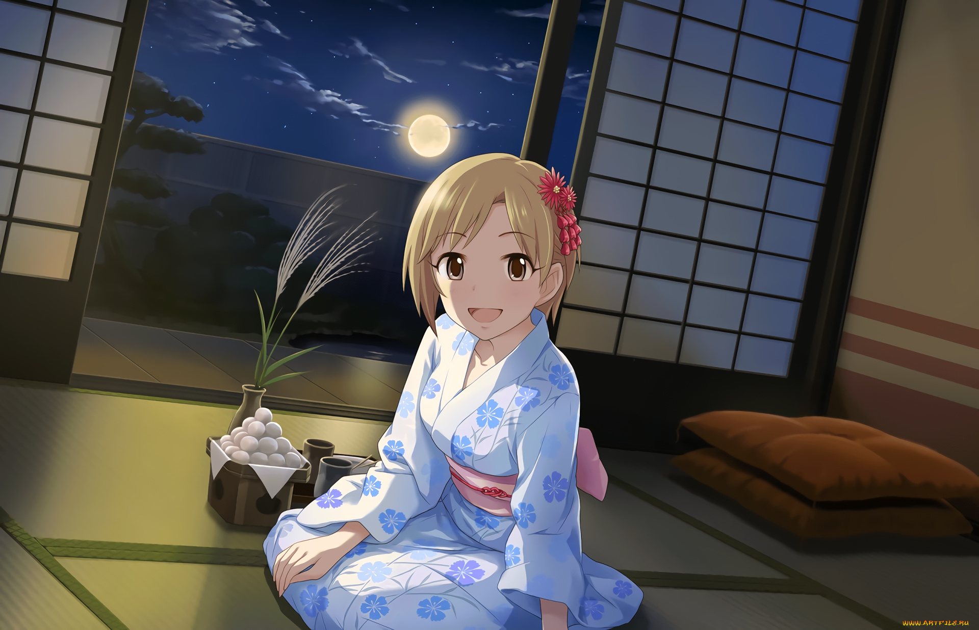 аниме, idolm@ster, фон, взгляд, девушка