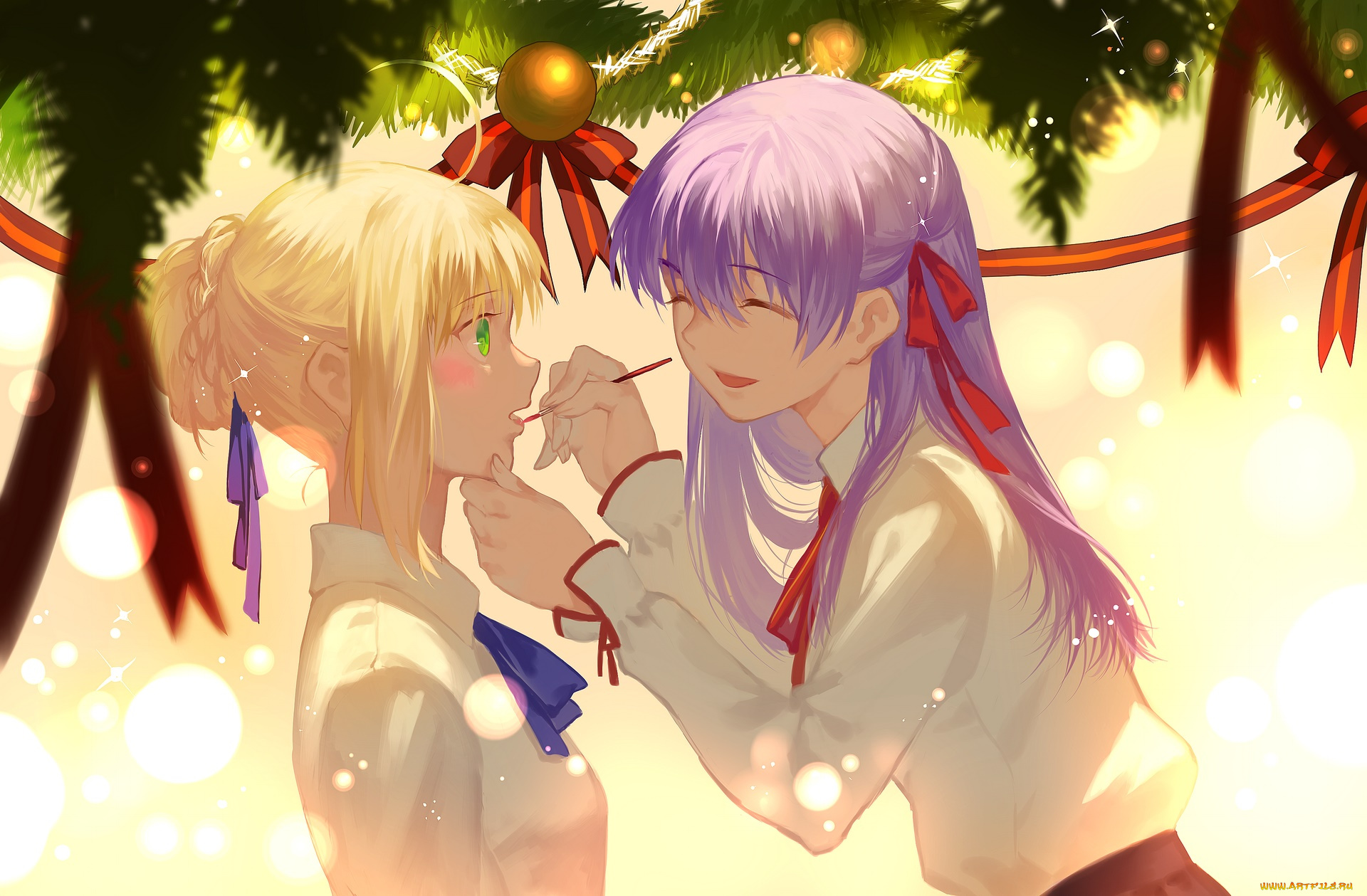 аниме, fate, stay, night, фон, взгляд, девушка