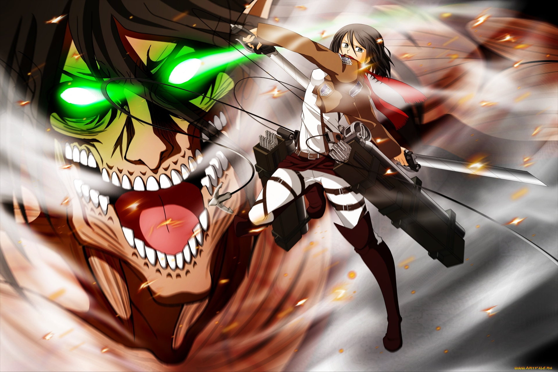 аниме, shingeki, no, kyojin, персонаж