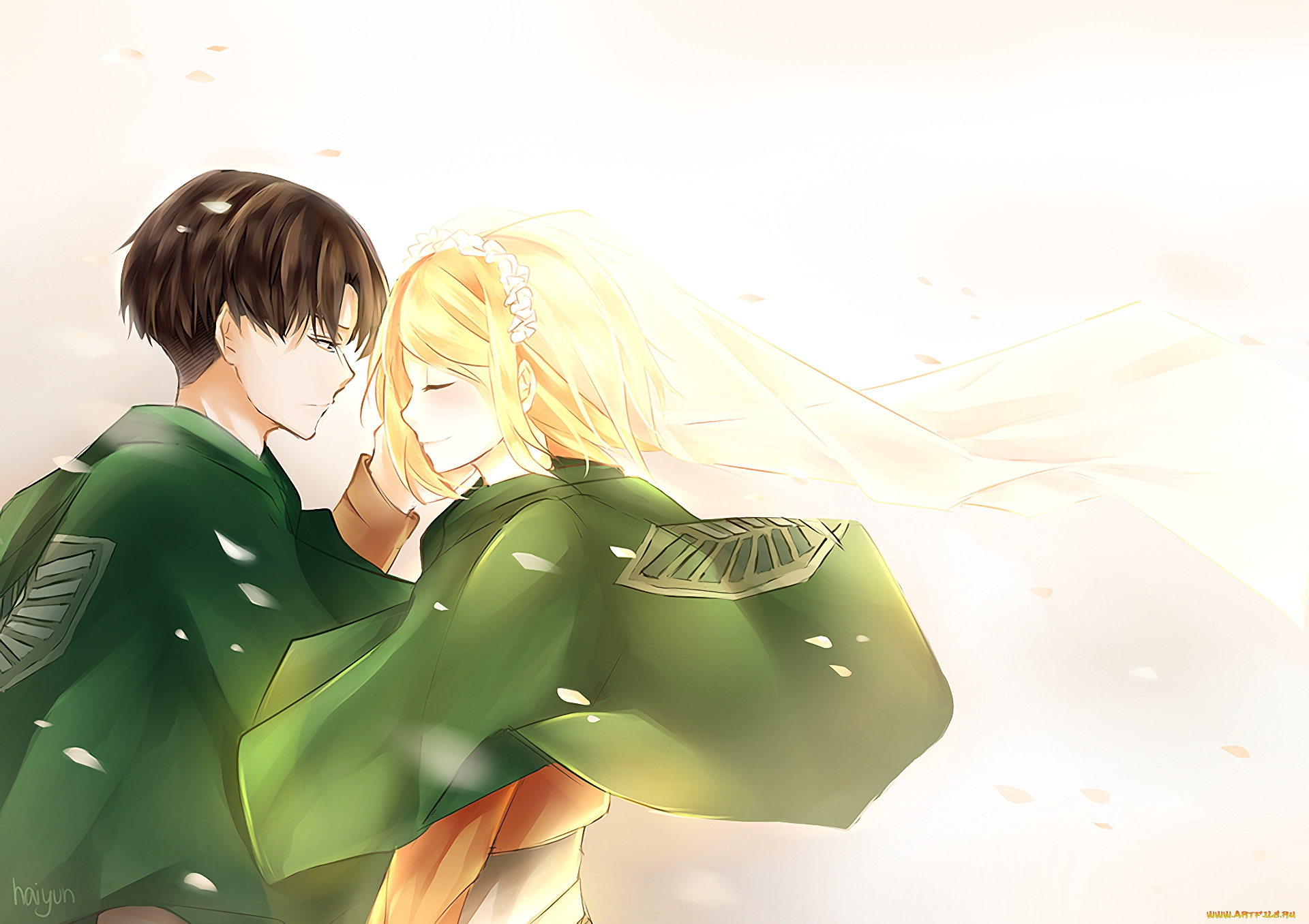 аниме, shingeki, no, kyojin, взгляд, фон, парень