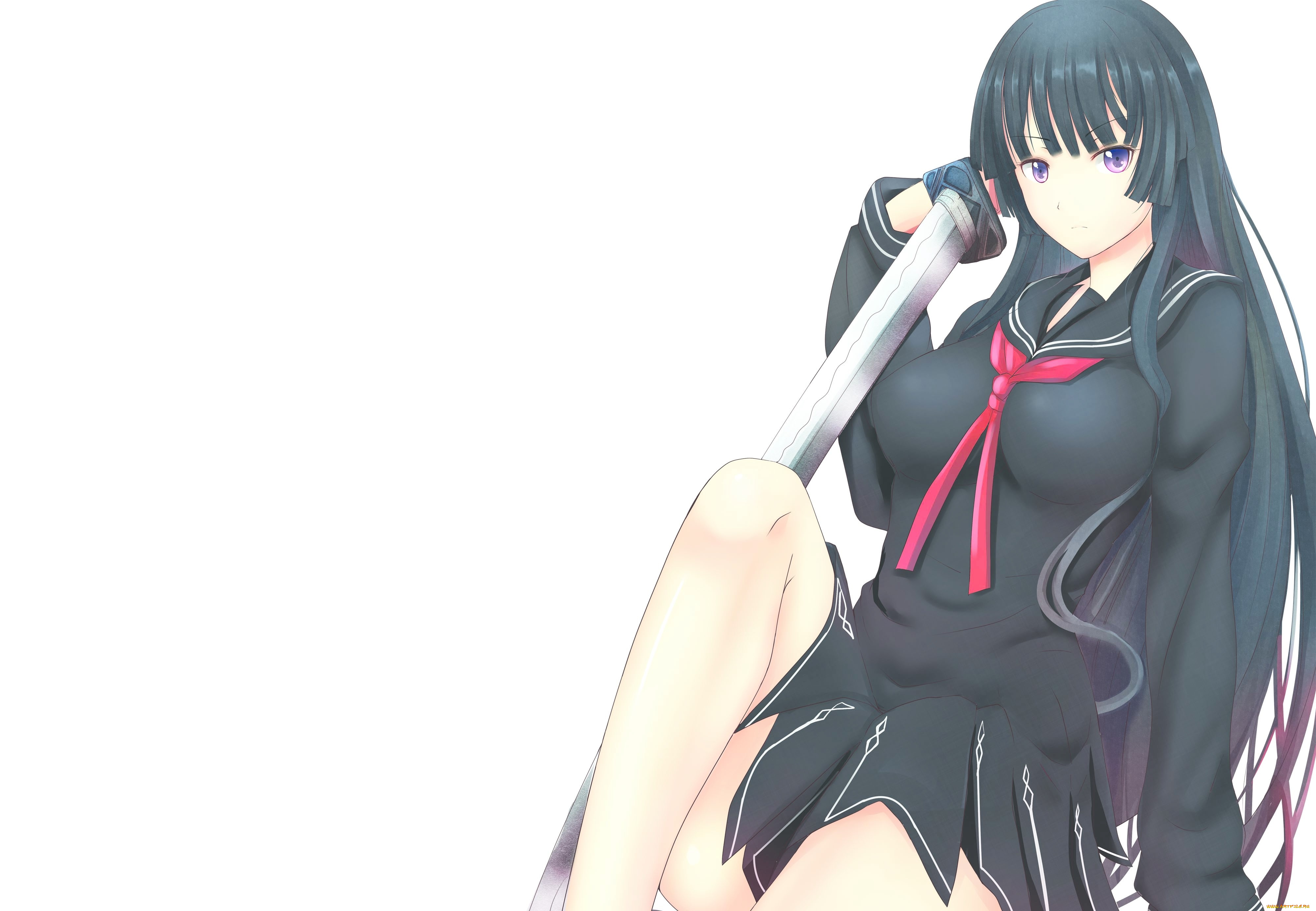 аниме, black, bullet, девушка