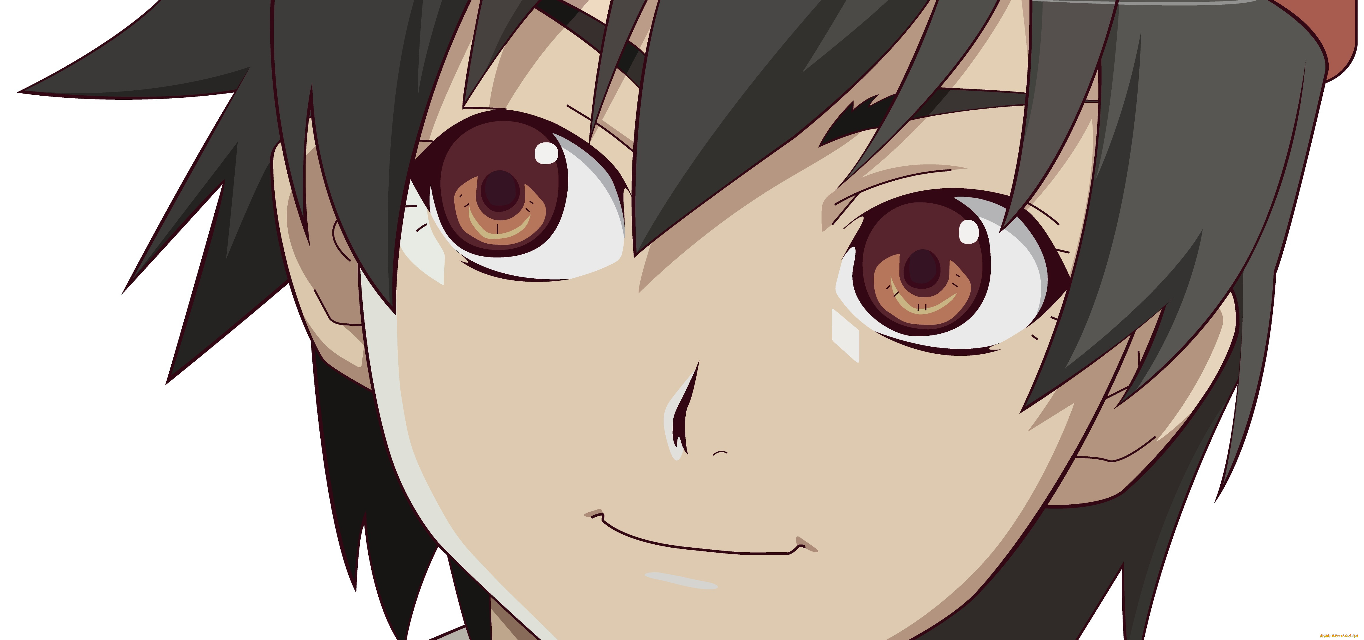 аниме, bakemonogatari, фон, взгляд, девушка