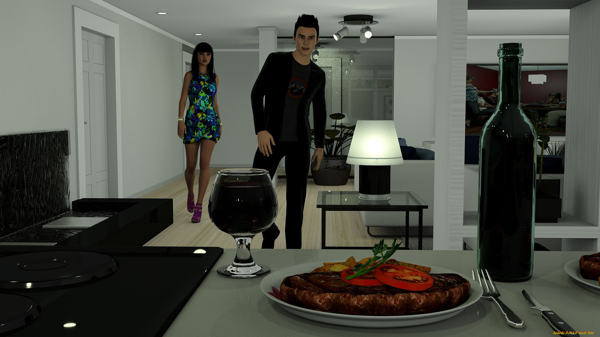 3д, графика, люди, , people, взгляд, девушка, фон