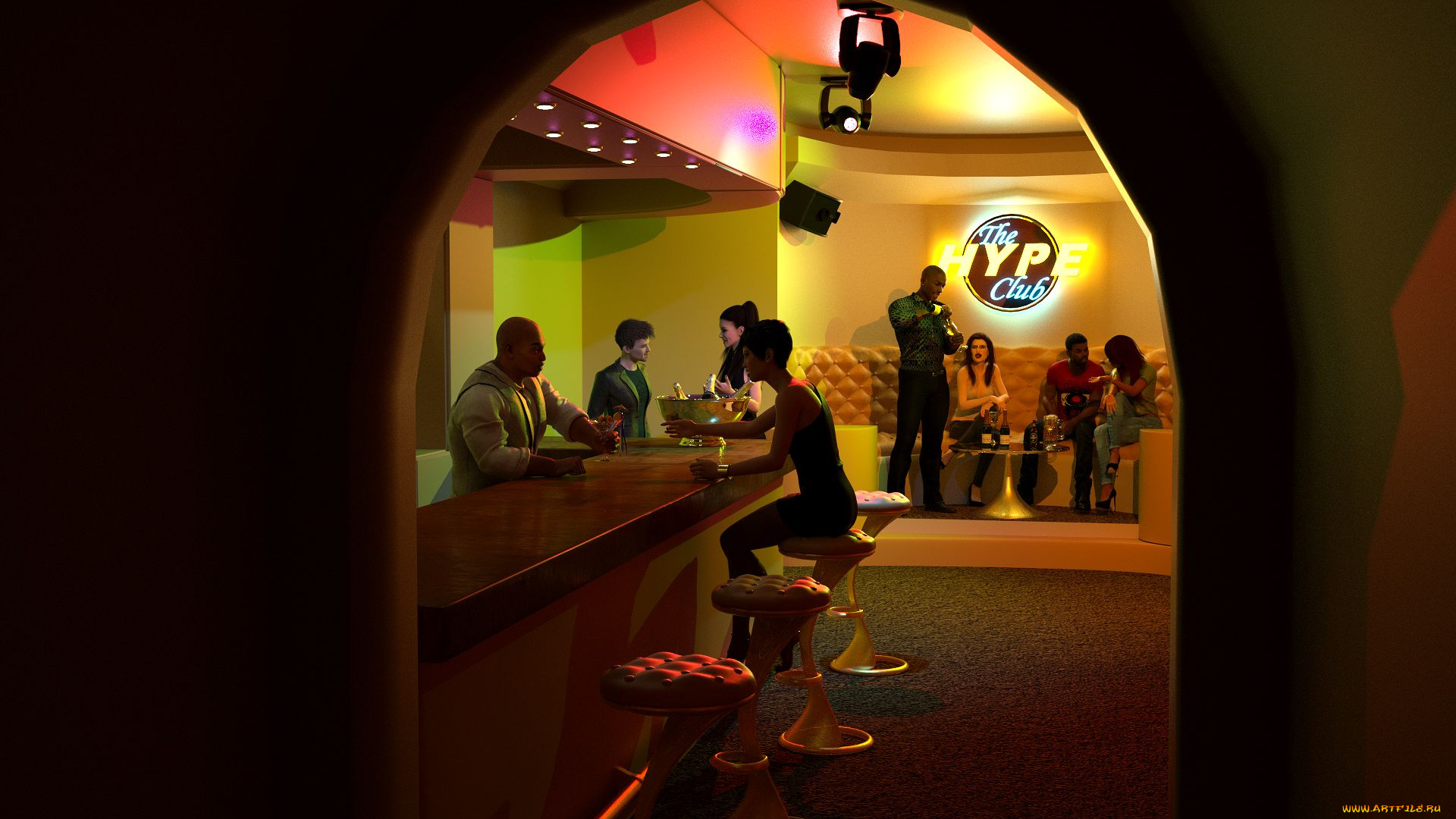 3д, графика, люди, , people, взгляд, девушки, фон