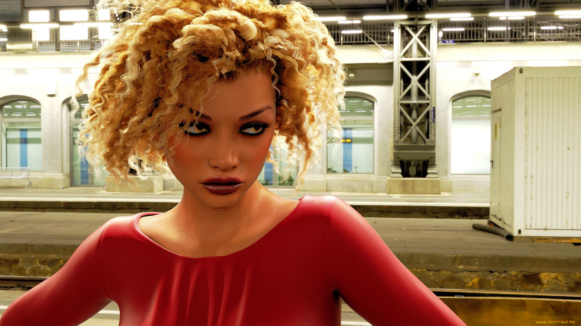 3д, графика, портрет, , portraits, фон, взгляд, девушка