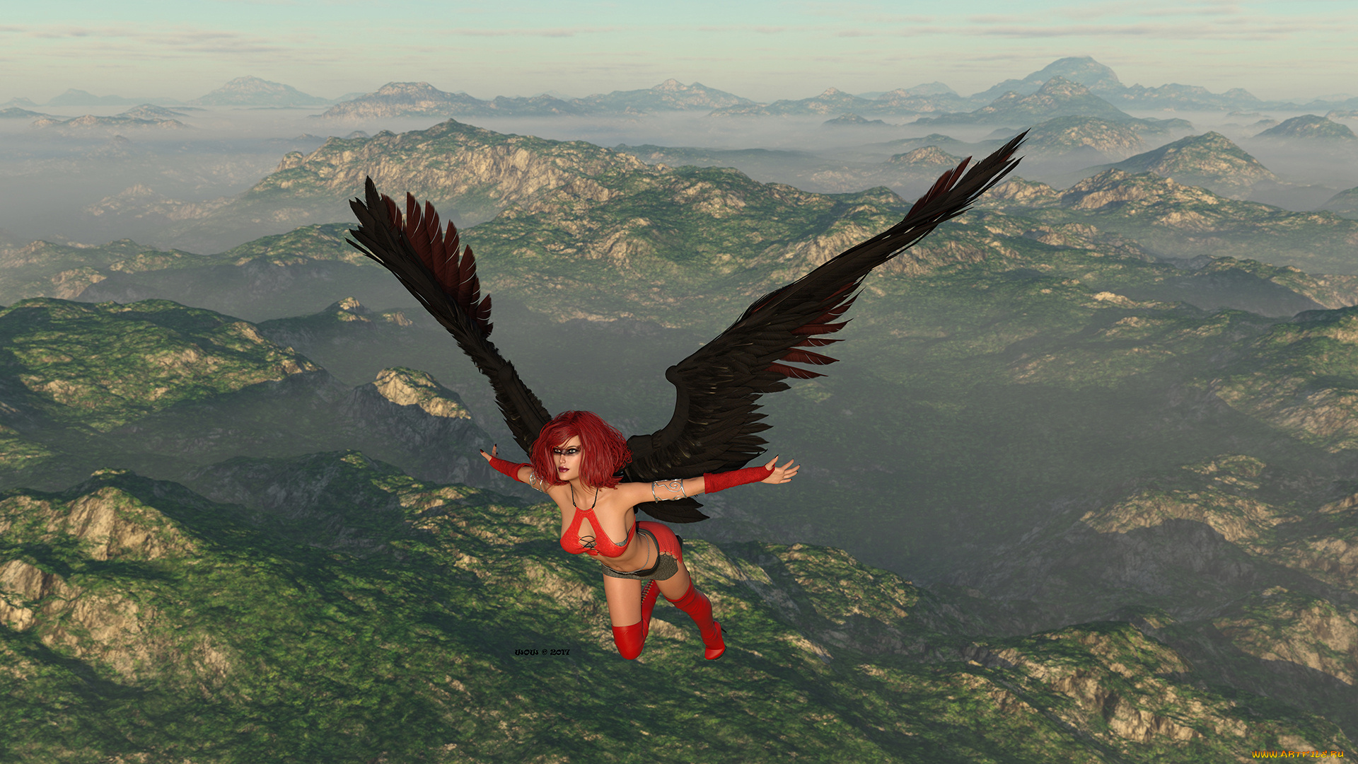 3д, графика, существа, , creatures, фон, взгляд, девушка