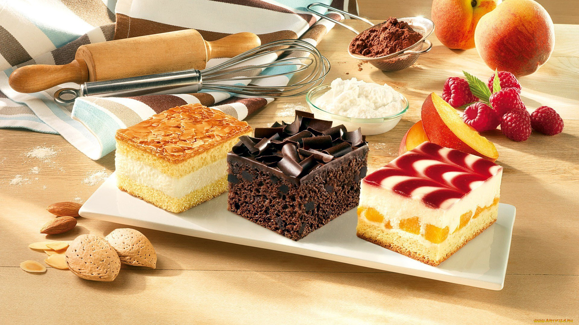 еда, пирожные, , кексы, , печенье, орехи, малина, ассорти