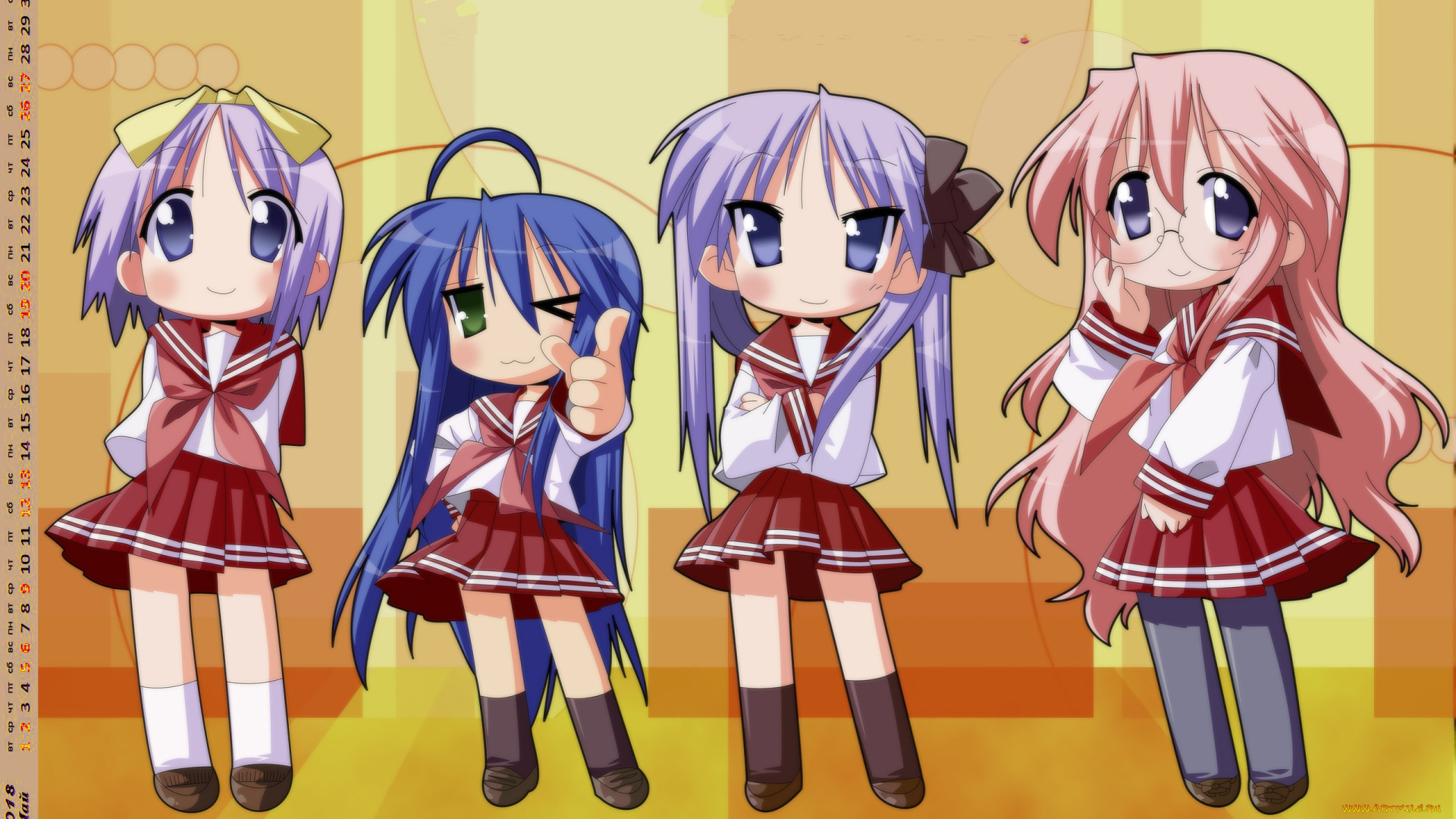 календари, аниме, взгляд, девочка