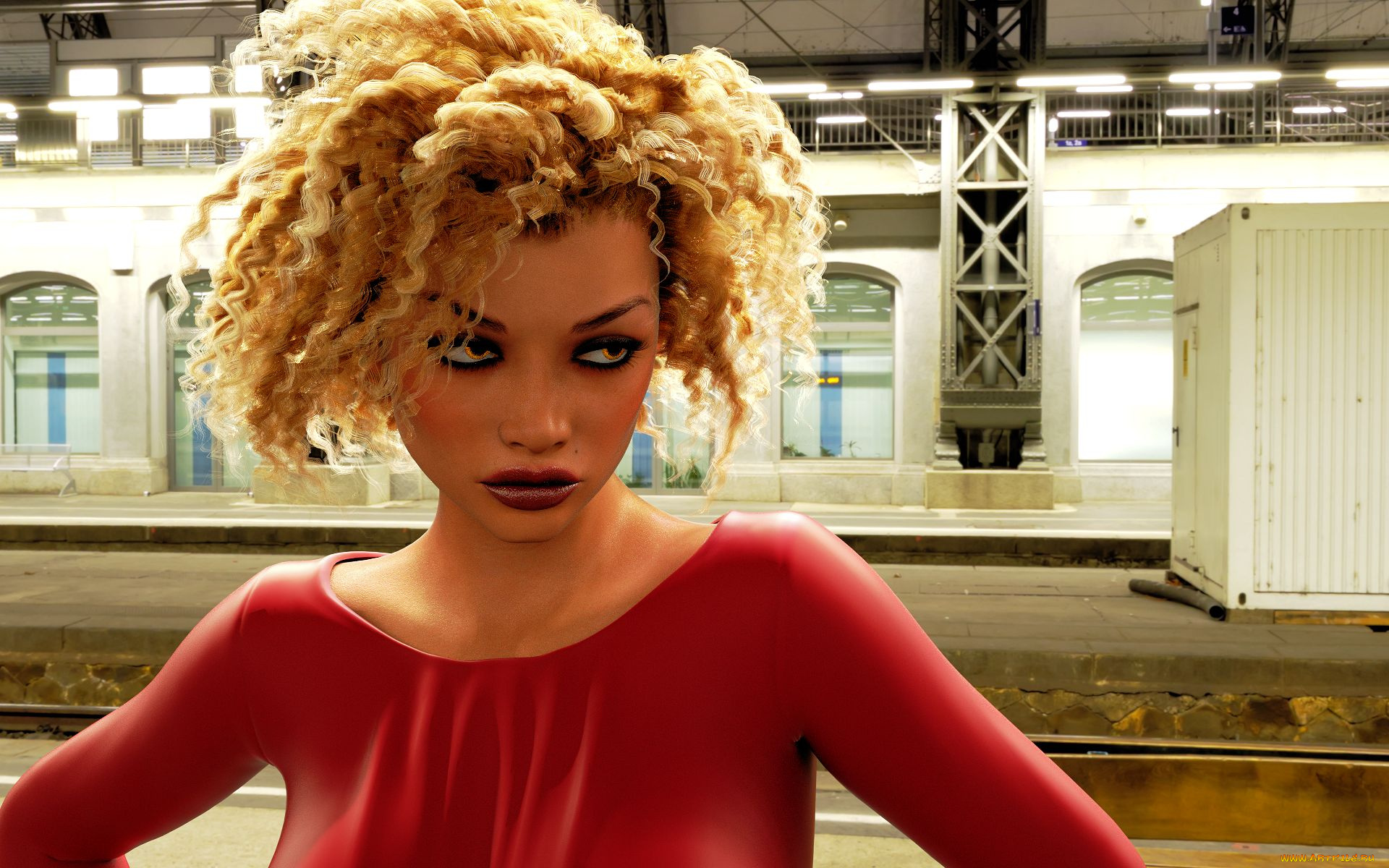 3д, графика, портрет, , portraits, фон, взгляд, девушка