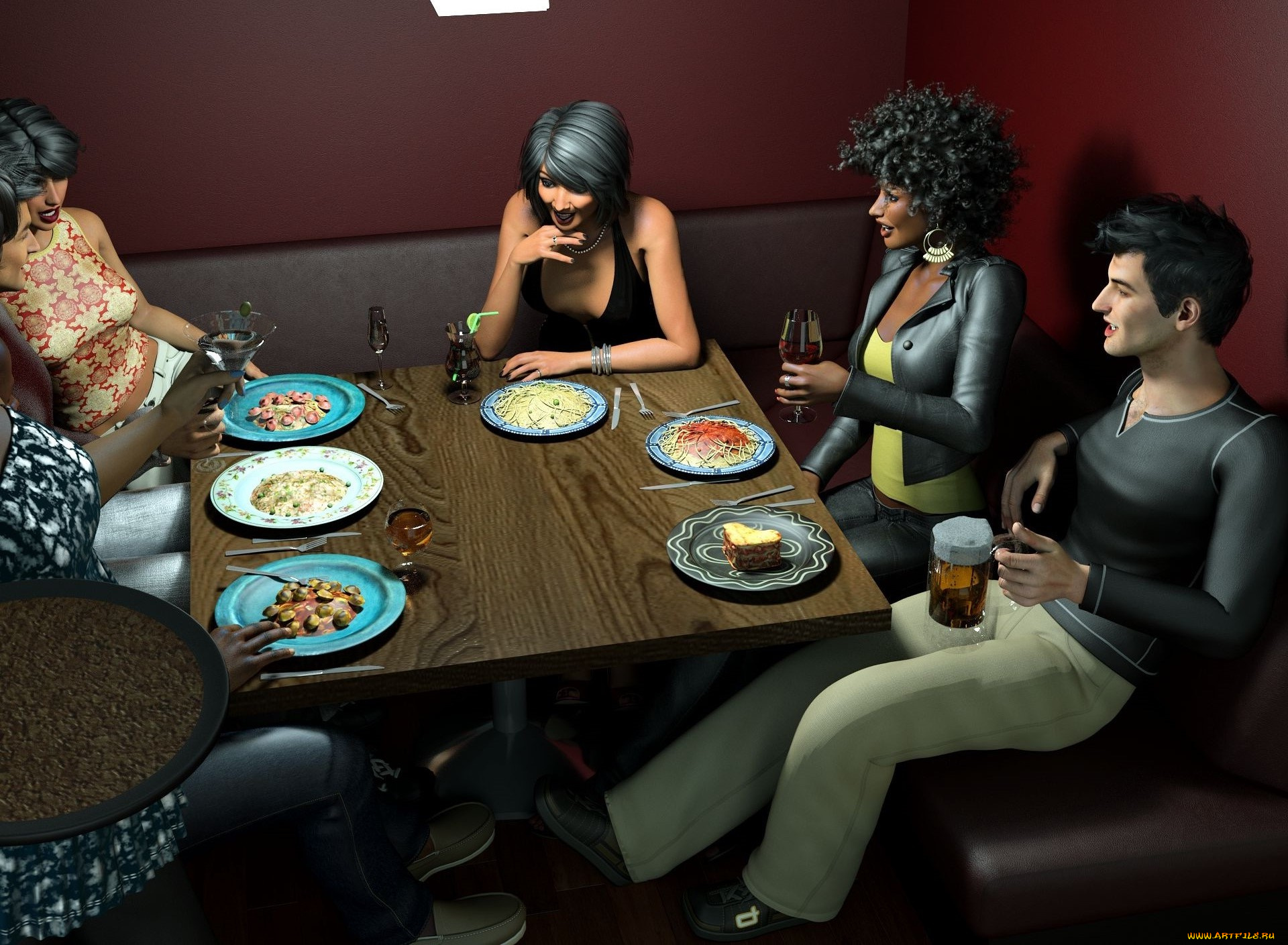 3д, графика, люди, , people, фон, взгляд, девушки