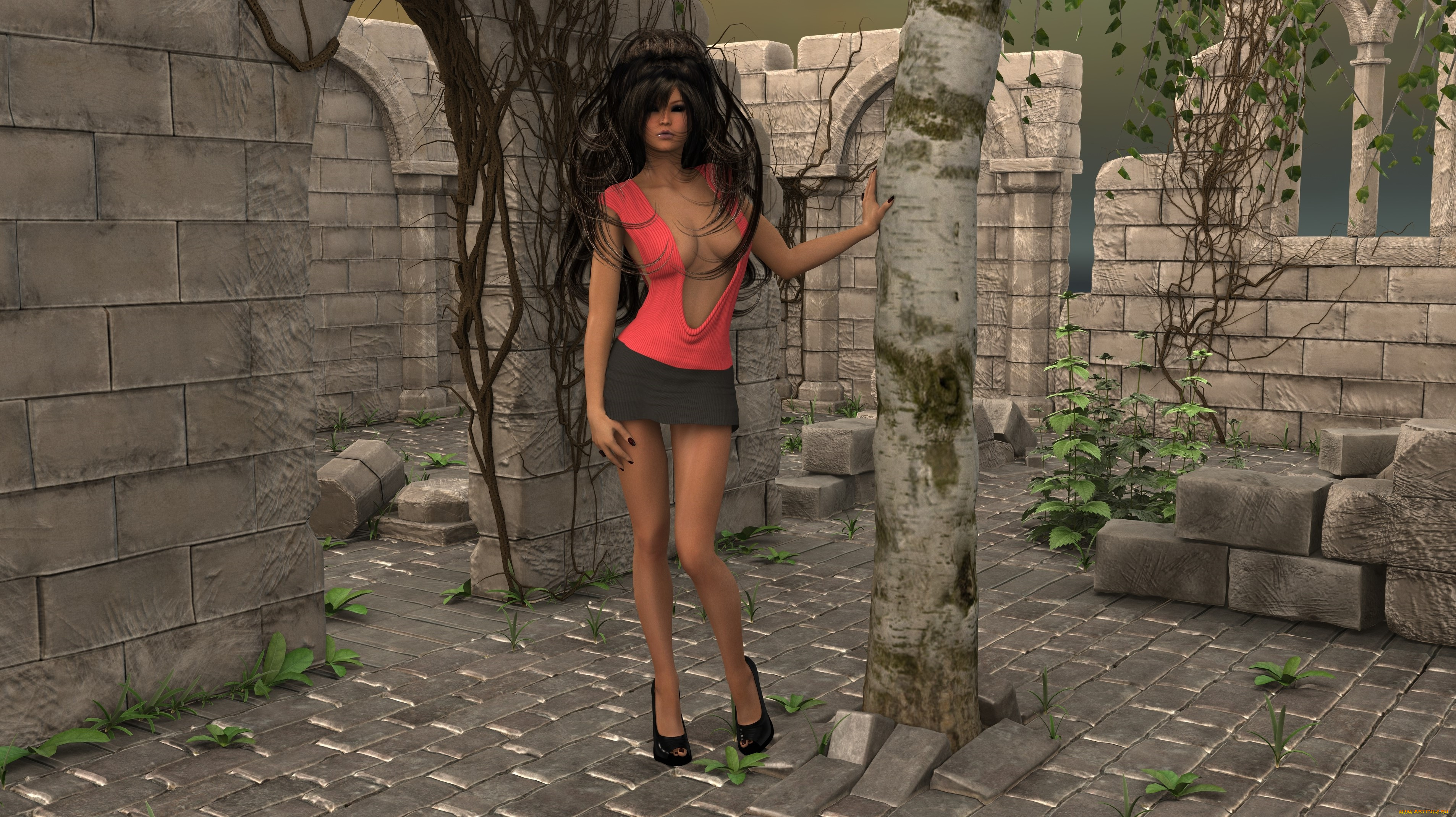 3д, графика, люди, , people, девушка, фон, взгляд