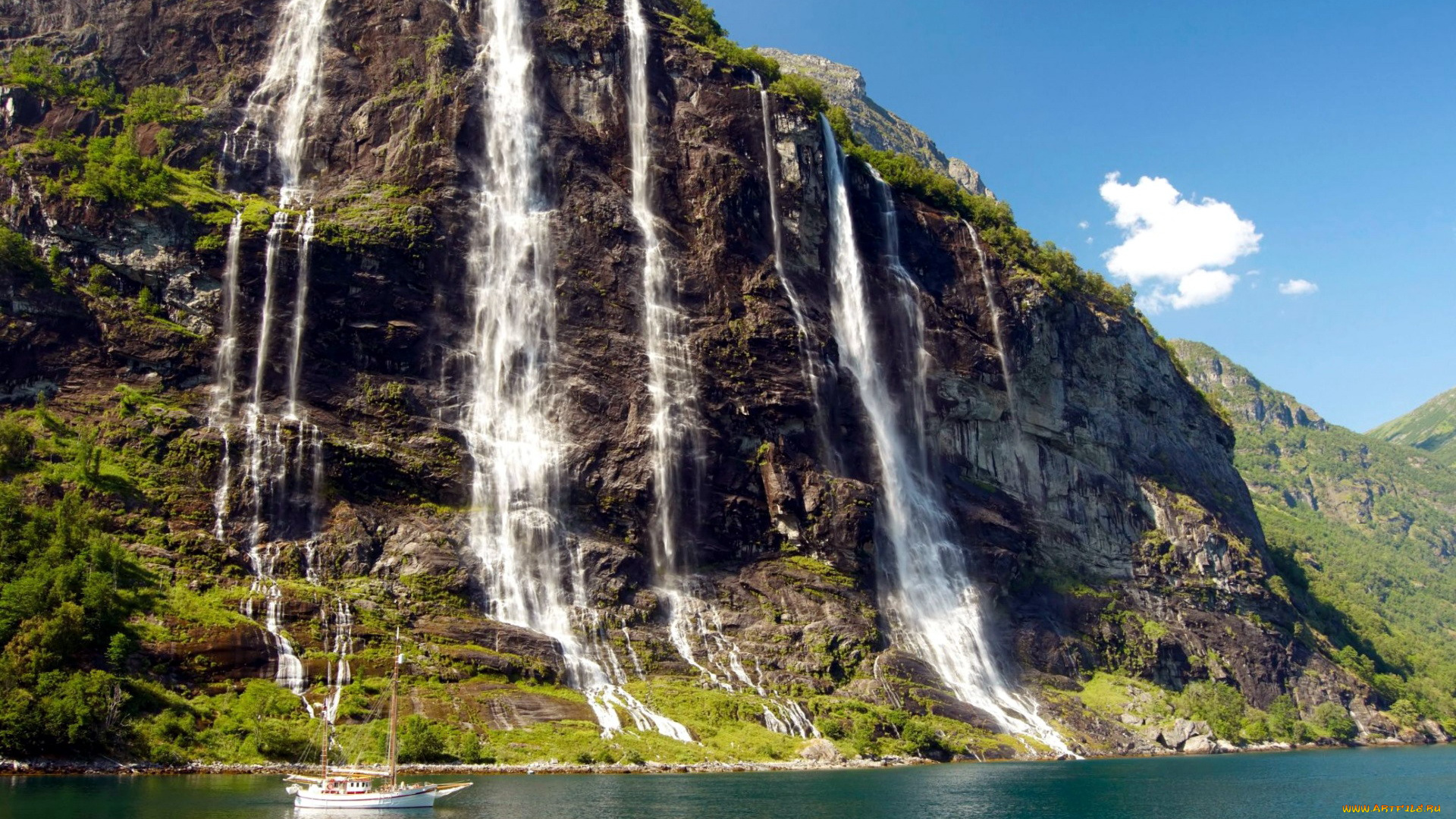 природа, водопады, поток, водопад, вода