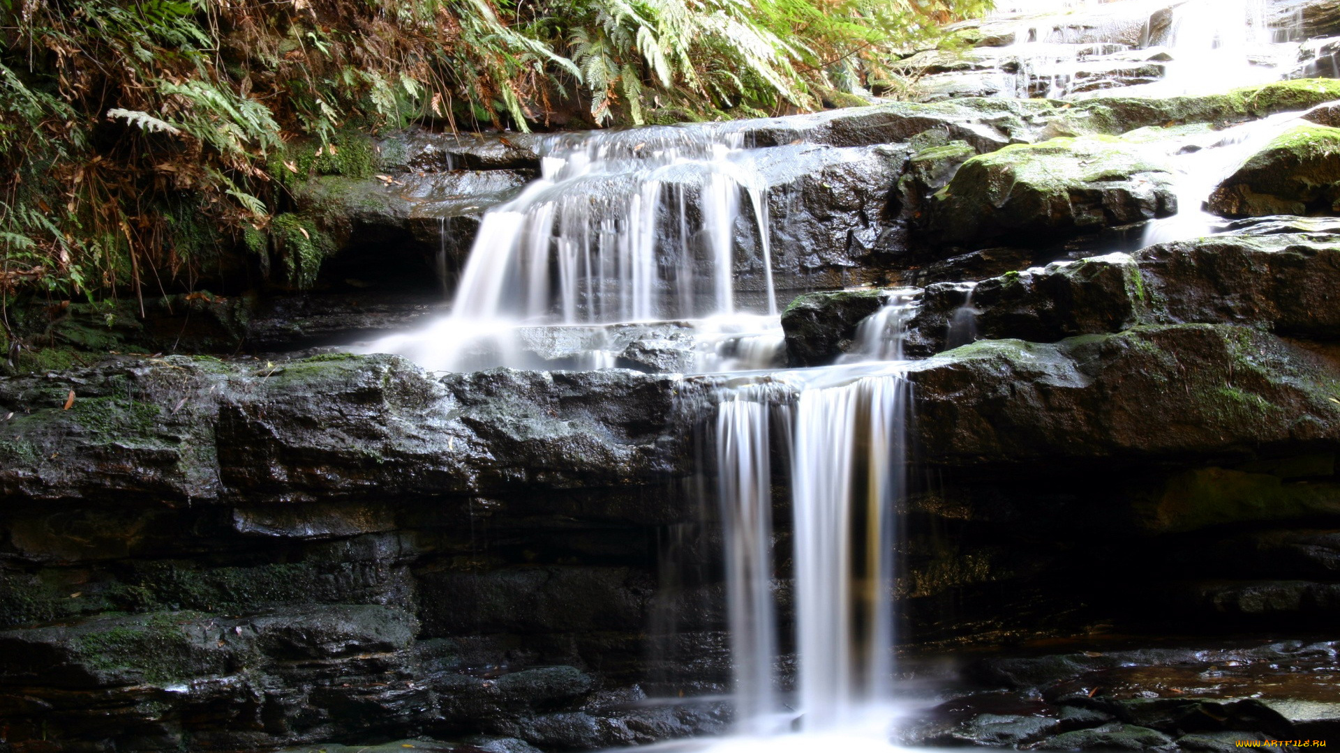природа, водопады, поток, водопад, вода