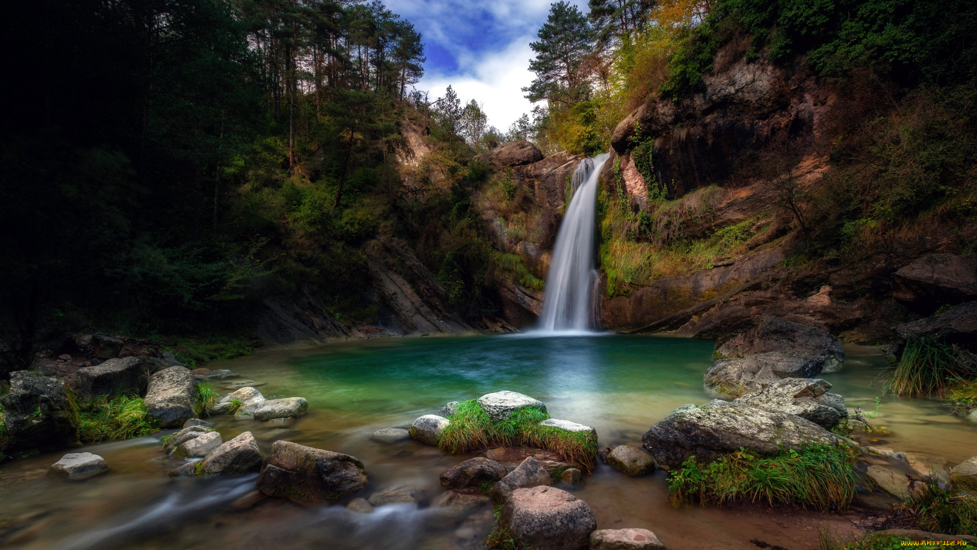 природа, водопады, поток, водопад, вода