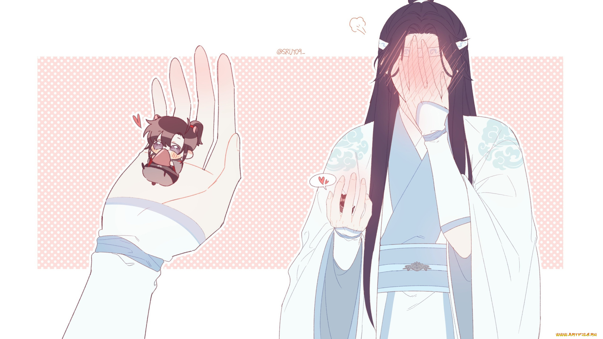 аниме, mo, dao, zu, shi, лань, ванцзи, рука, чиби