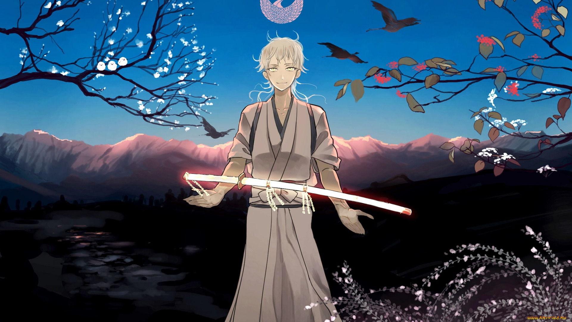 аниме, touken, ranbu, tsurumaru, kuninaga