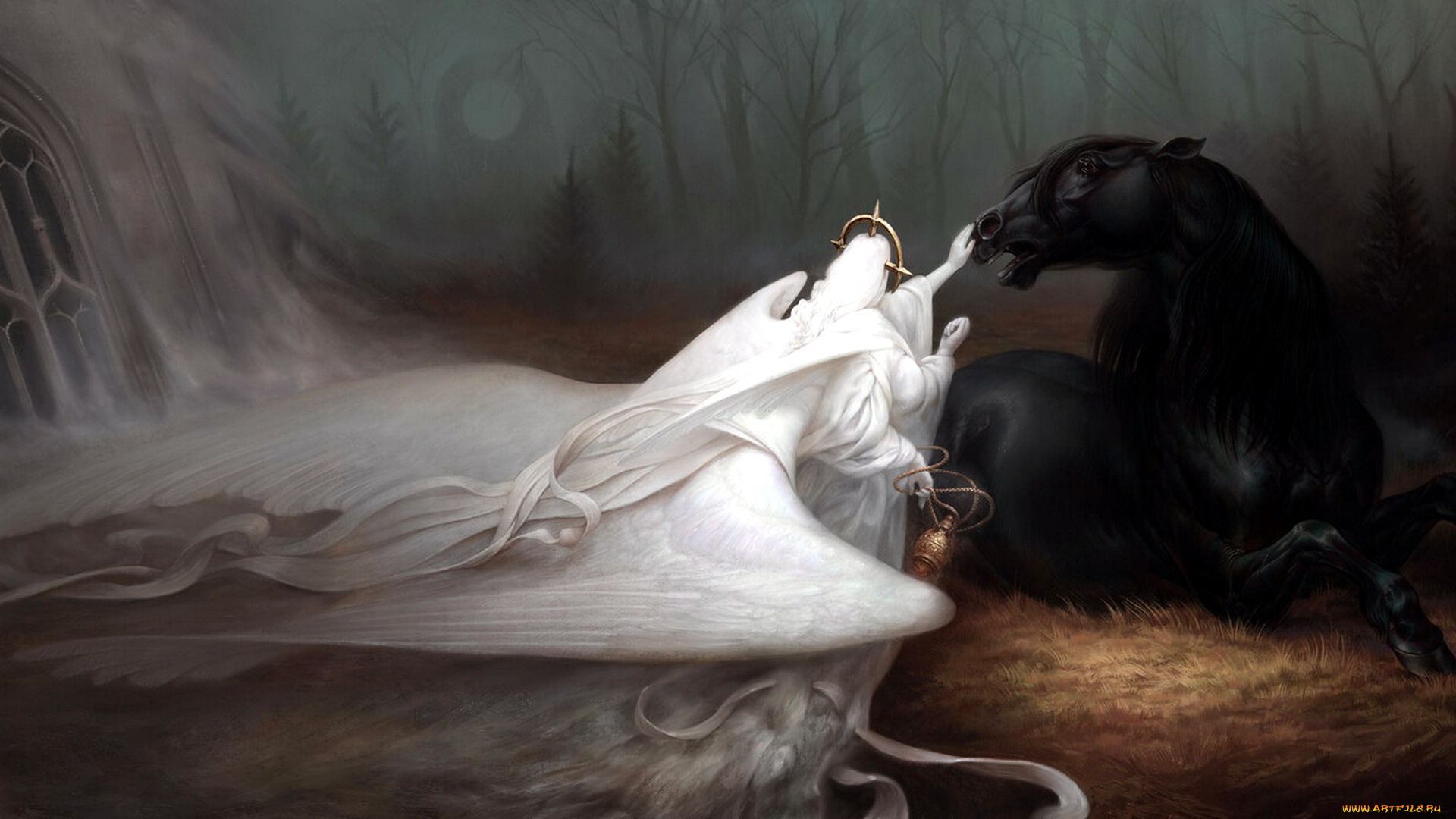 фэнтези, ангелы, ангел, конь