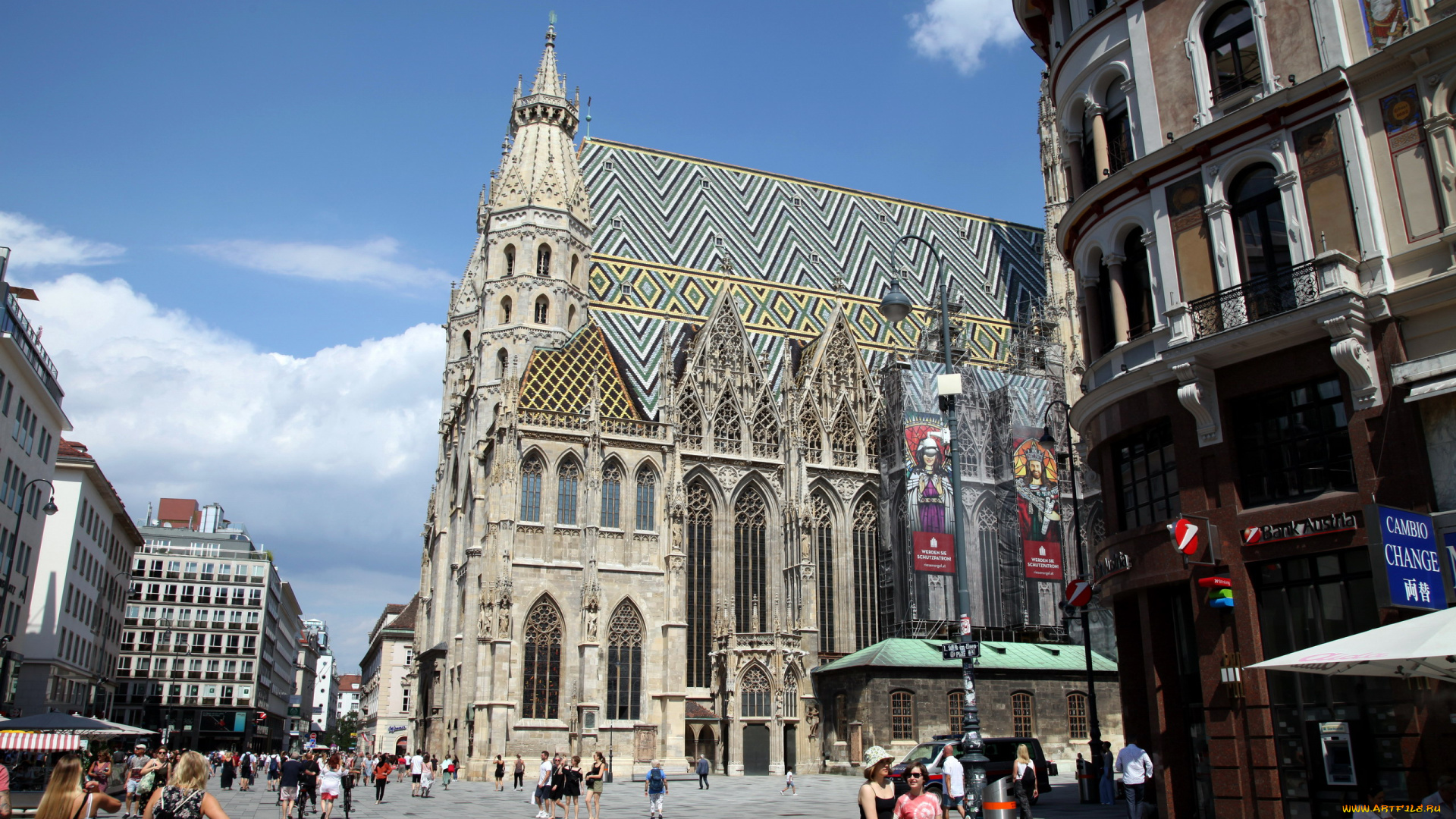 города, вена, , австрия, собор