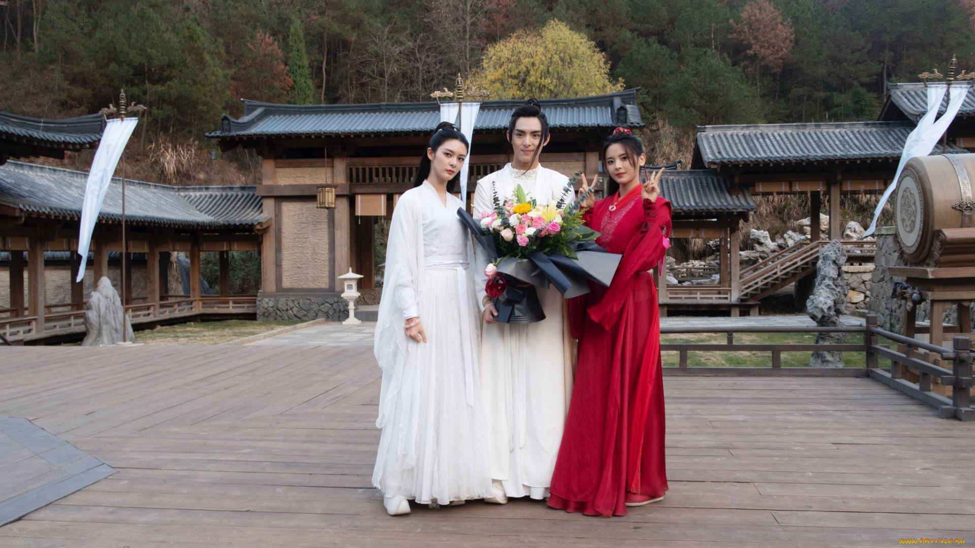 танец, феникса, разное, знаменитости, ван, хао, сюань, хаосюань, девушки, букет