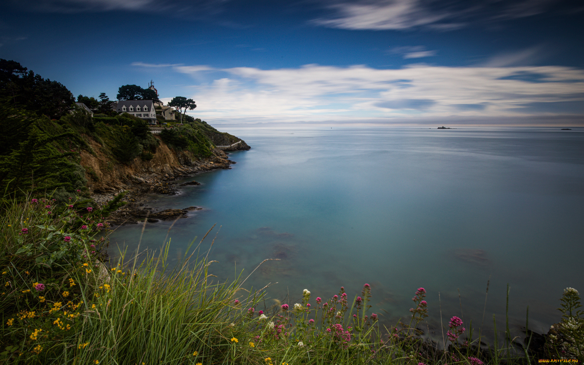 города, -, здания, , дома, дома, берег, обрыв, море