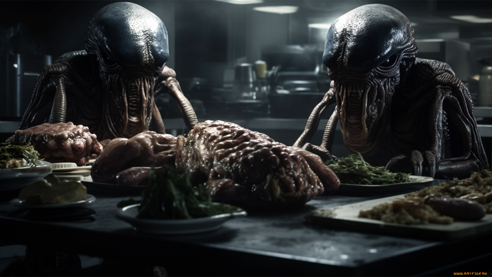 фэнтези, существа, обедают