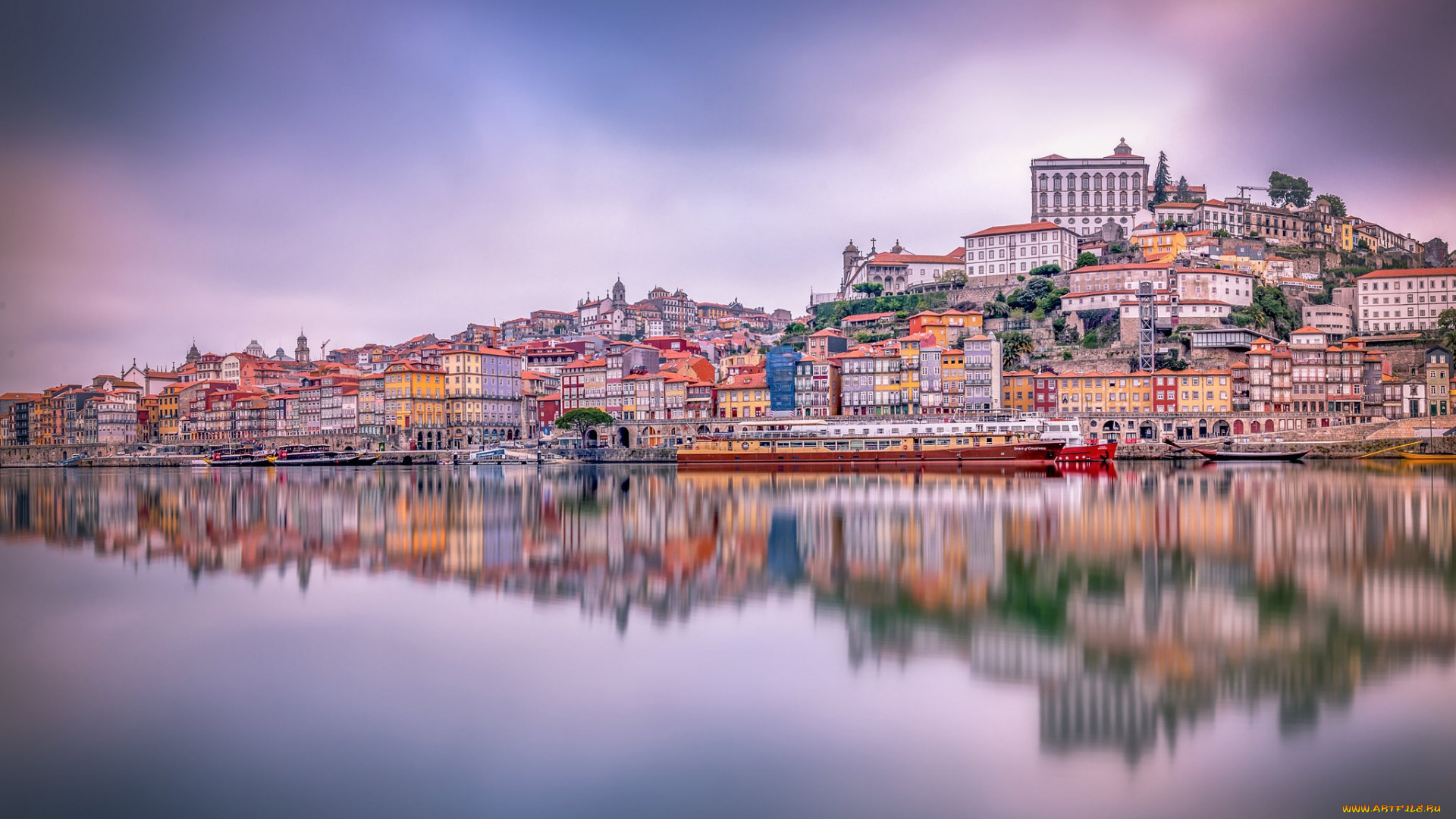 города, порту, , португалия, река, панорама