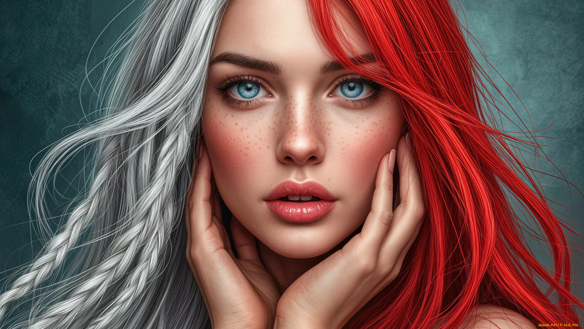 рисованное, люди, девушка, нейросеть