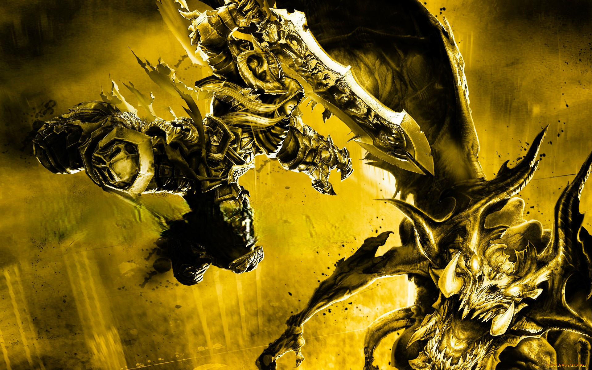 видео, игры, darksiders, , wrath, of, war, персонажи, бой, город